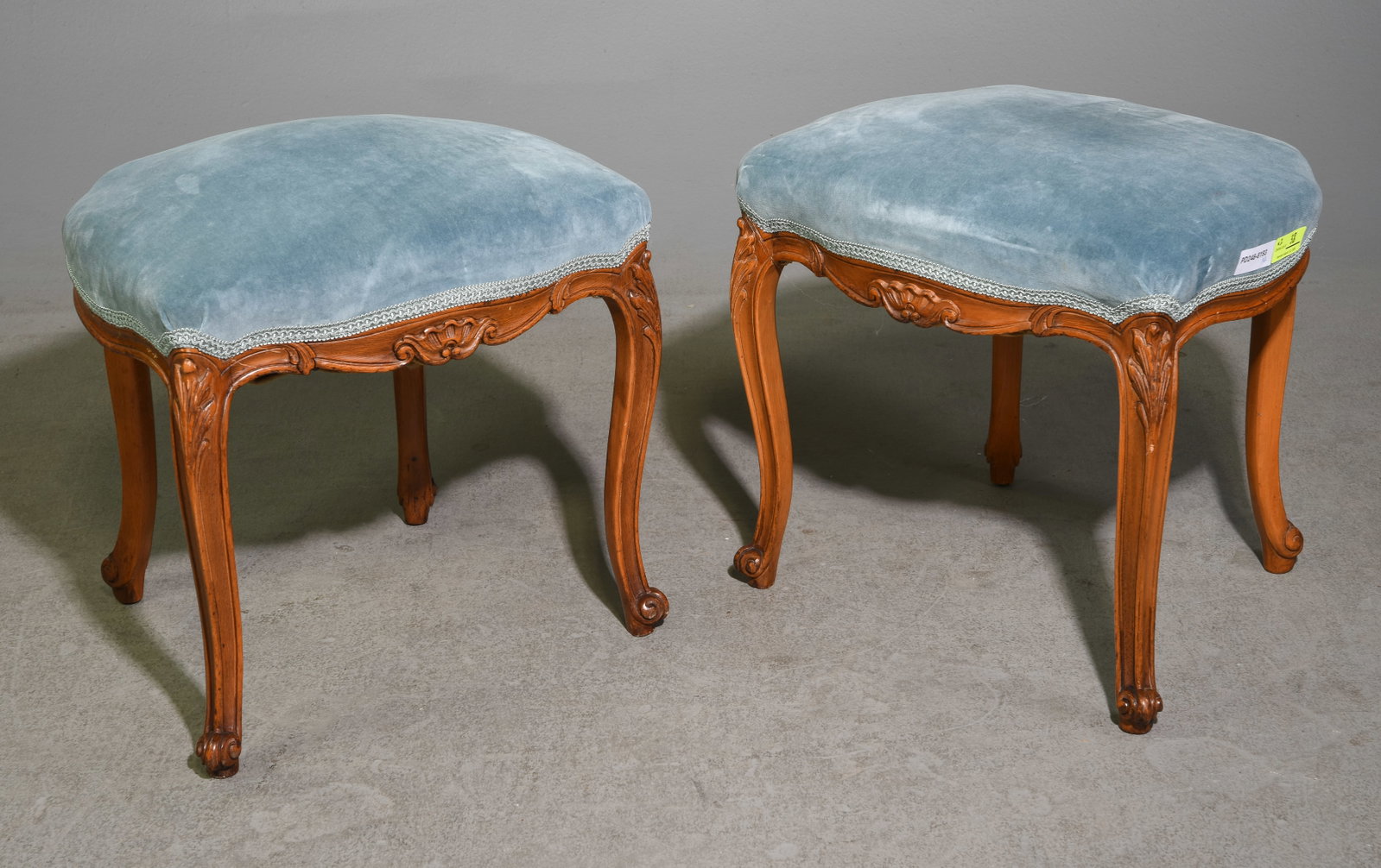 Louis XV Style Pair of Upholstered Foot Stools (1 of 4)