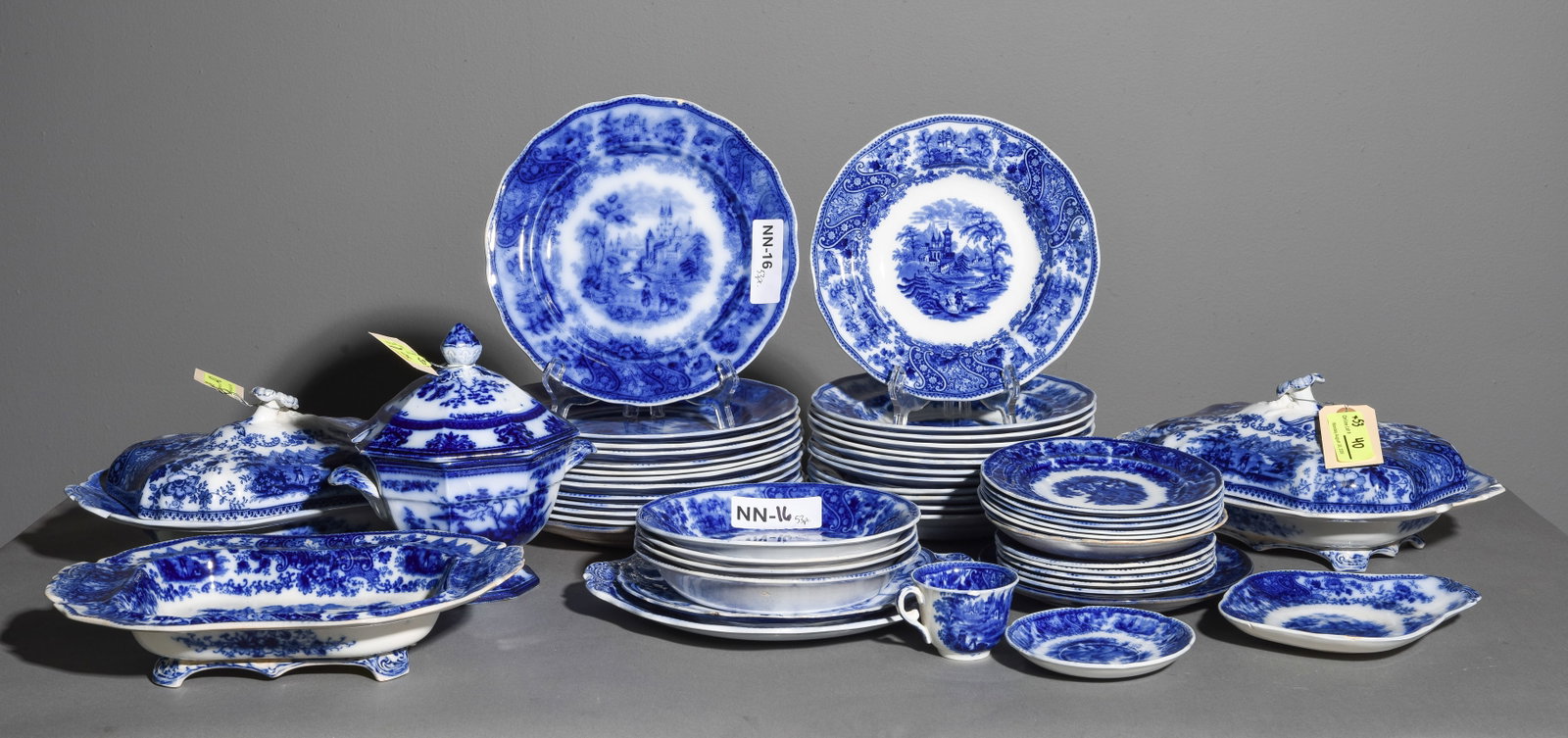 53pcs Assorted Flo Blue China - Tureens, Plates, Etc. (1 of 7)