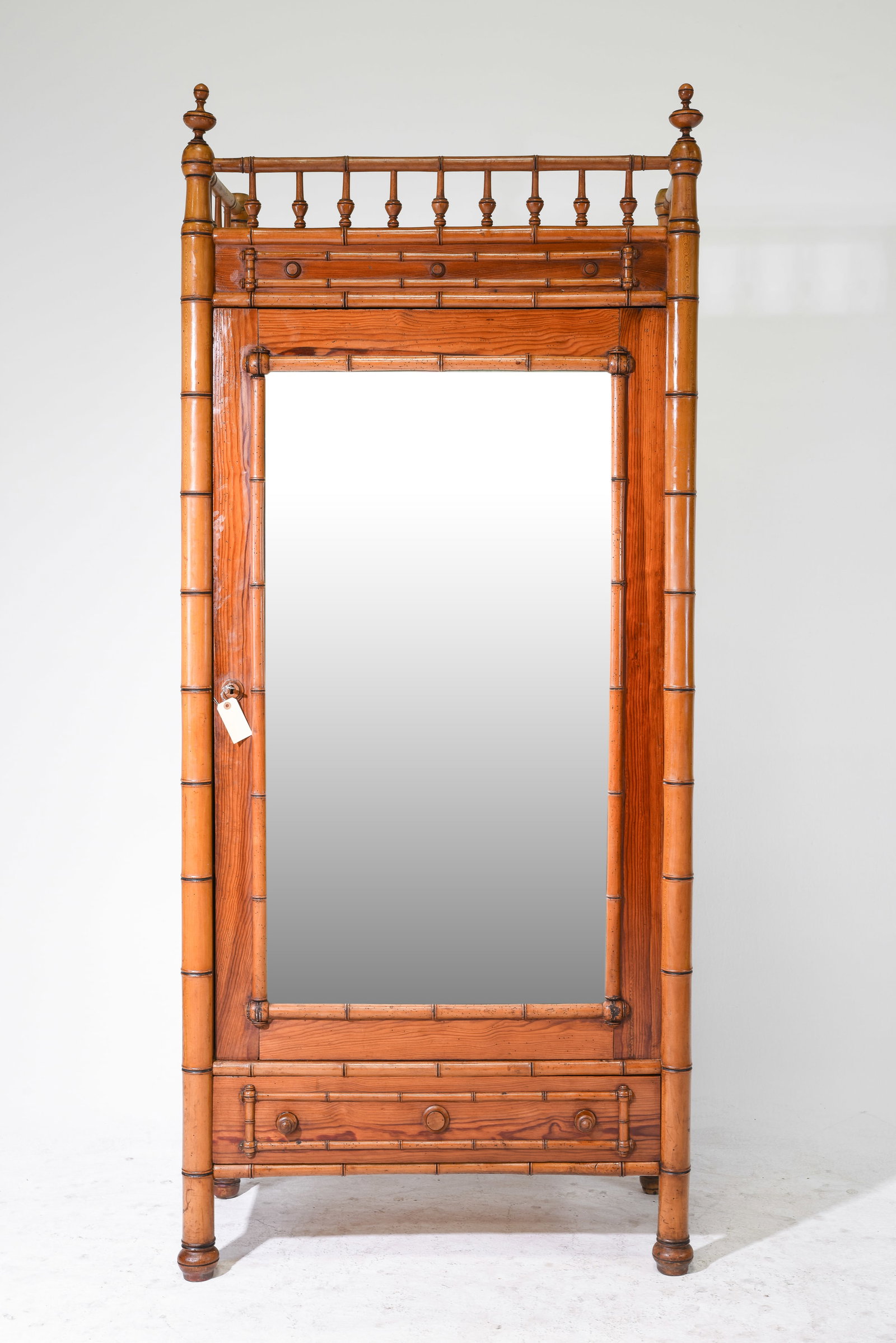 Faux Bamboo Mirror Door Robe (1 of 7)