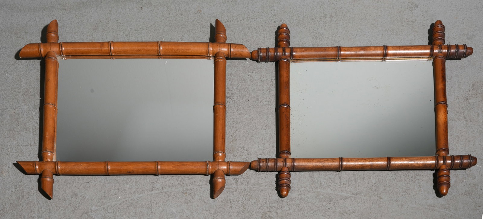 2 Faux Bamboo Framed Mirrors (1 of 3)