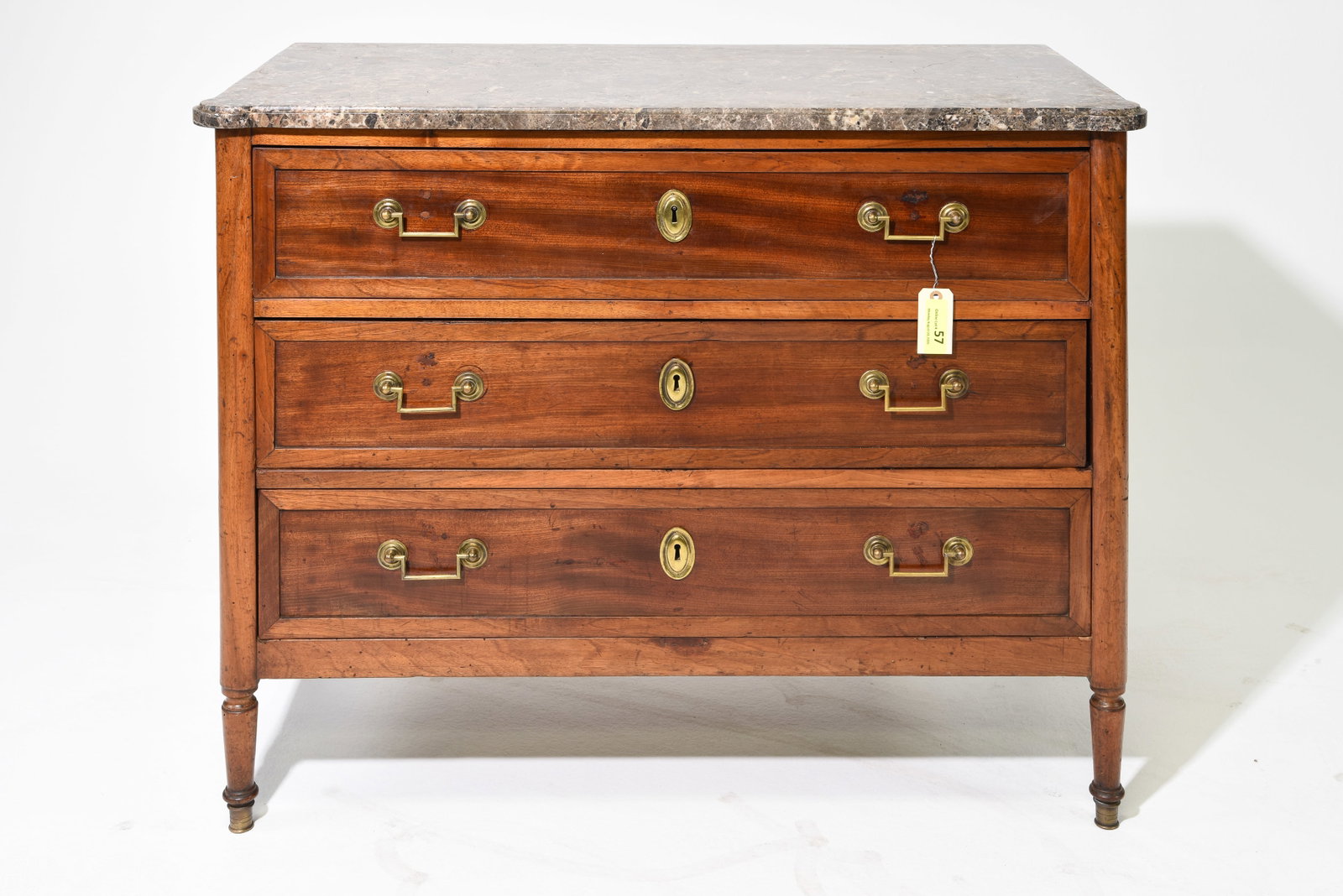 Louis XVI Style Marble Top Three Drawer Chest (1 of 7)