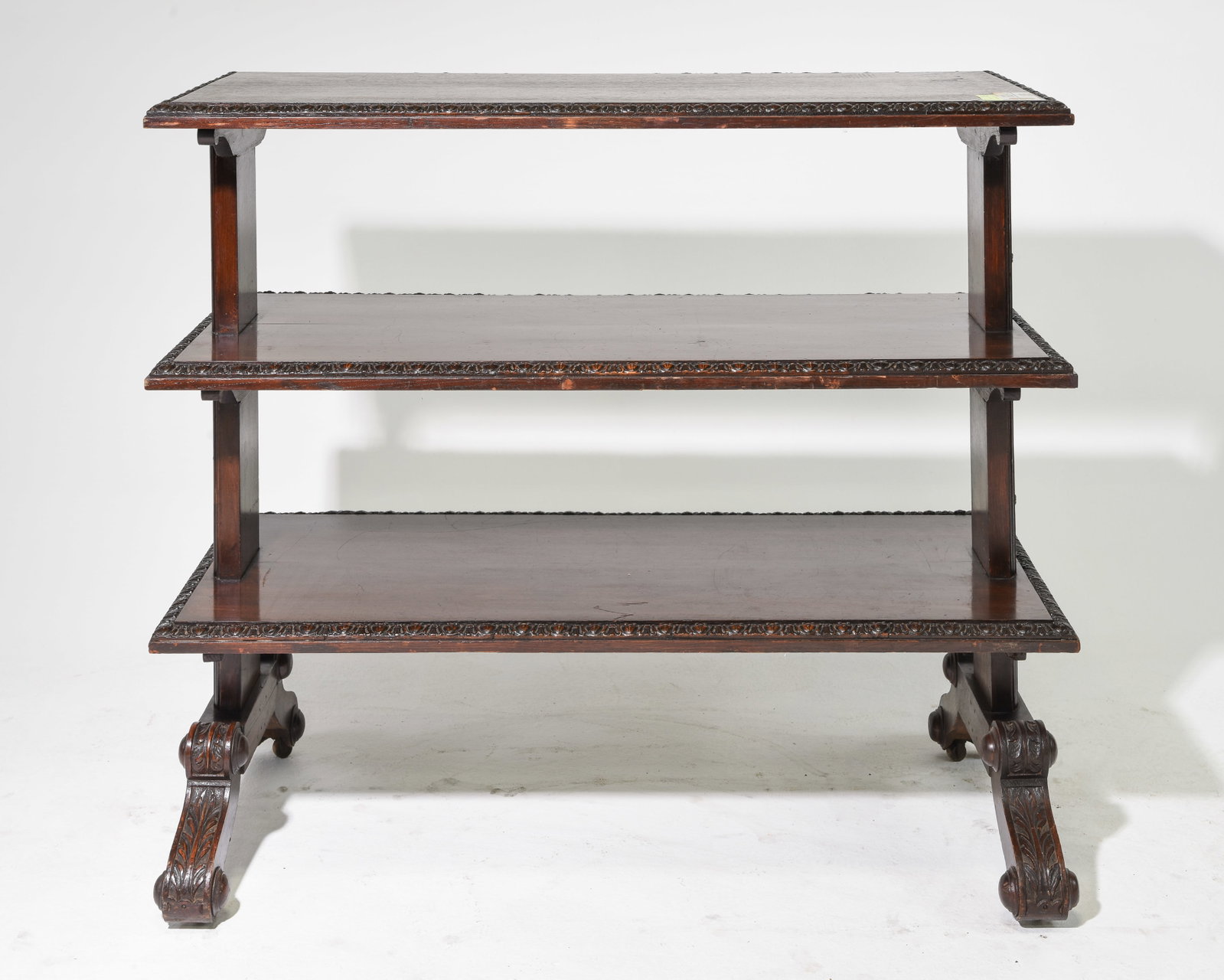 British Oak Three Tier Dumbwaiter / Server: British Oak Three Tier Dumbwaiter / Server - 41.5 in tall x 47.5 x 23