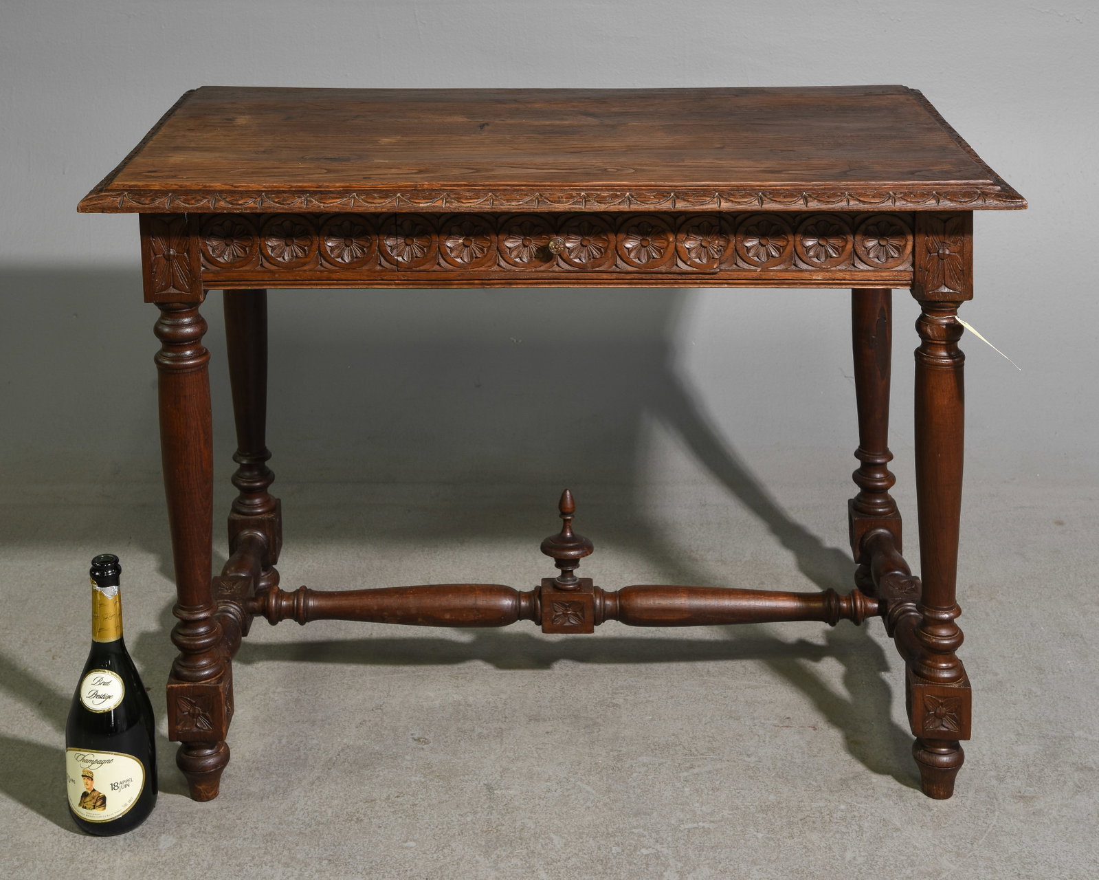 French Breton Style Oak Writing Table (1 of 6)