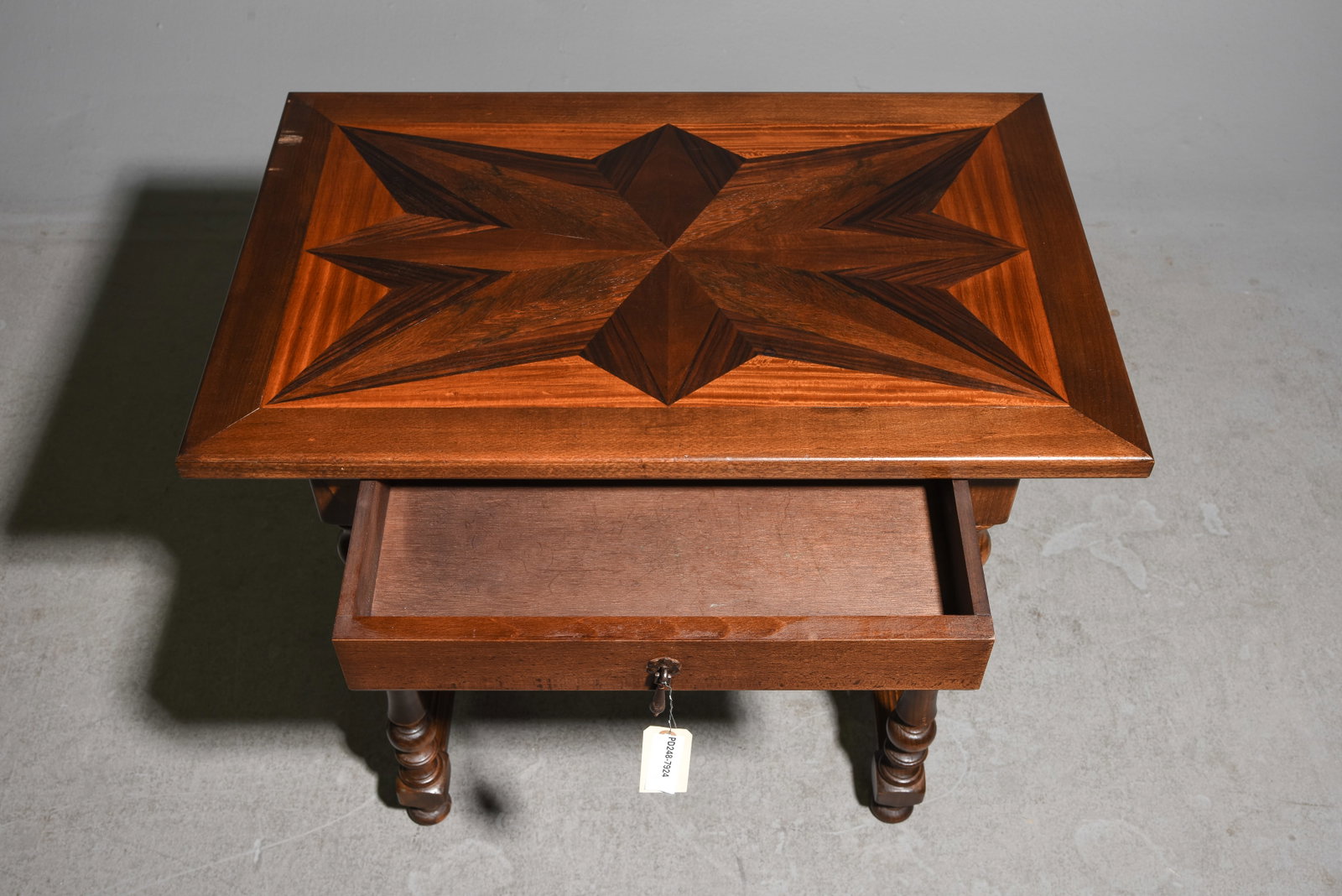 French Walnut Single Drawer Table - 2