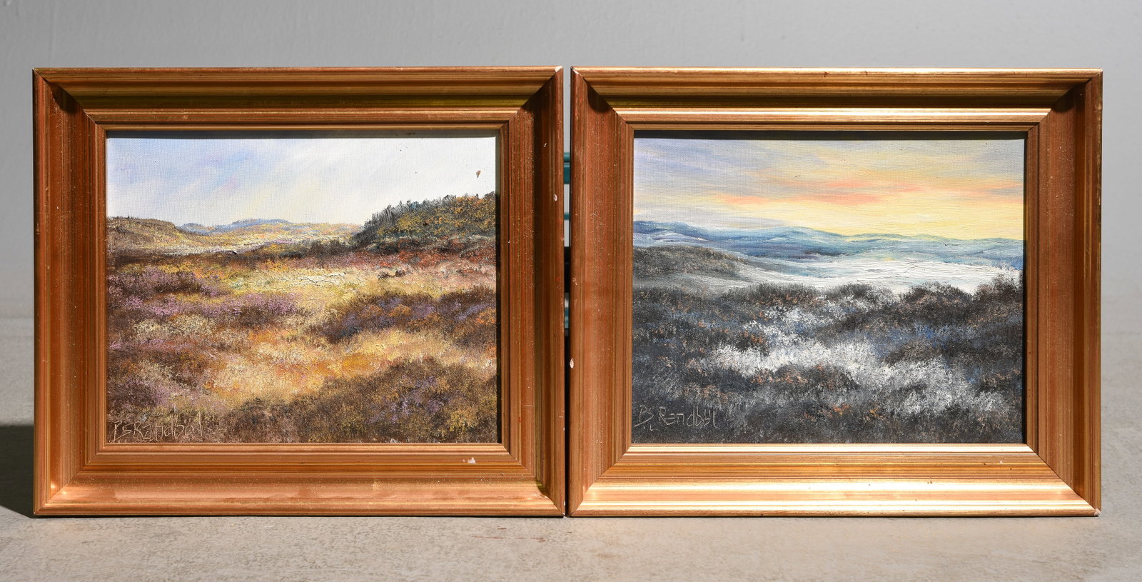 2 Small Gold Framed Oil on Canvas Landscapes #1 (1 of 5)