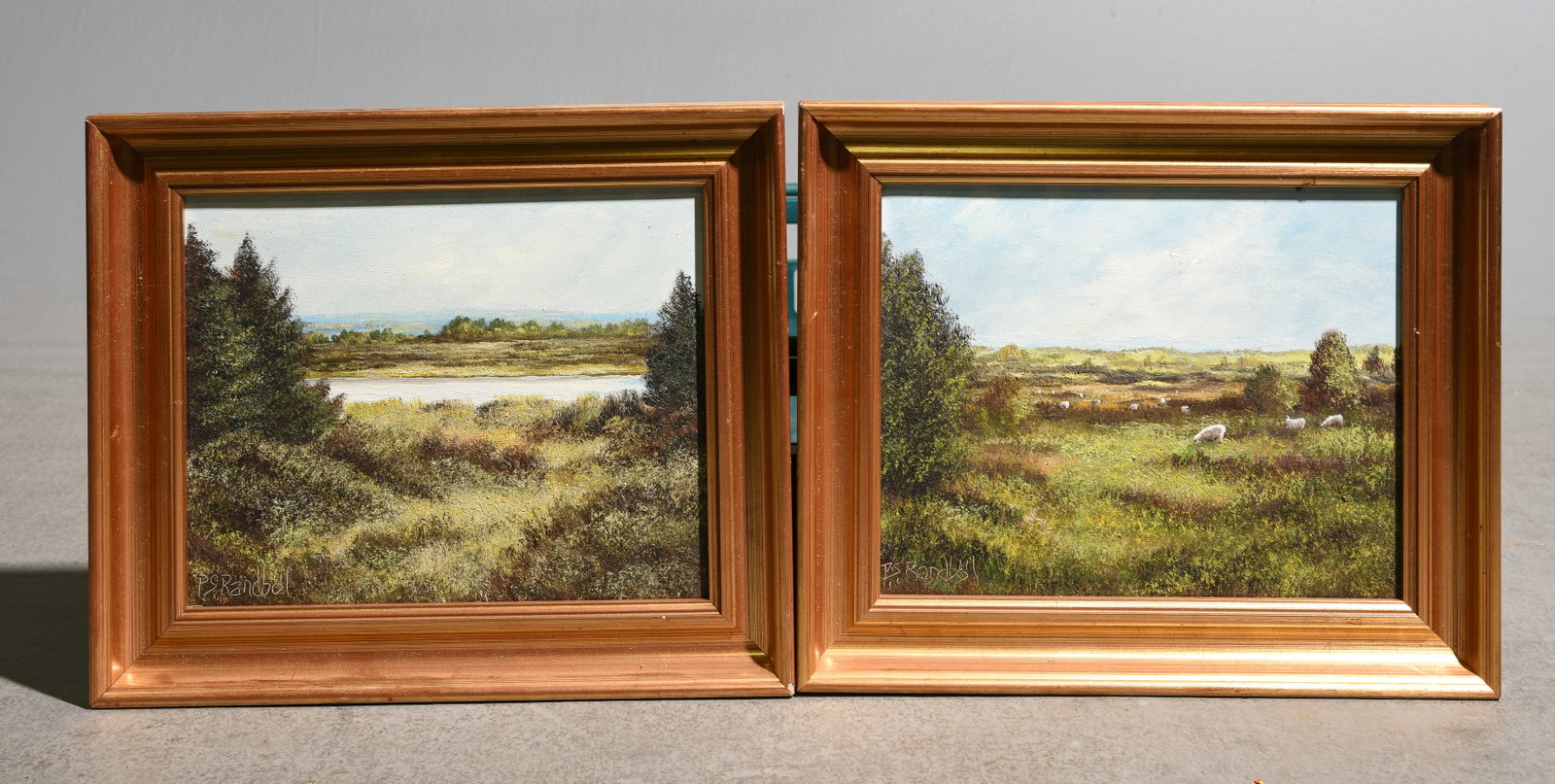 2 Small Gold Framed Oil on Canvas Landscapes #2 (1 of 4)