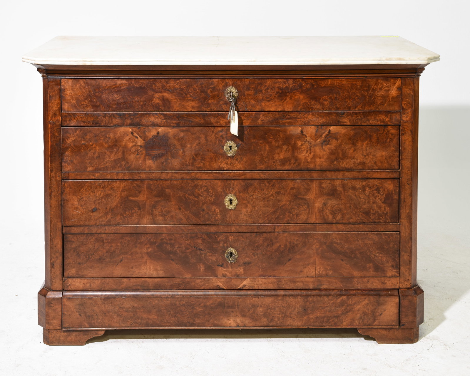 Louis Philippe Style Marble Top Walnut Chest (1 of 5)
