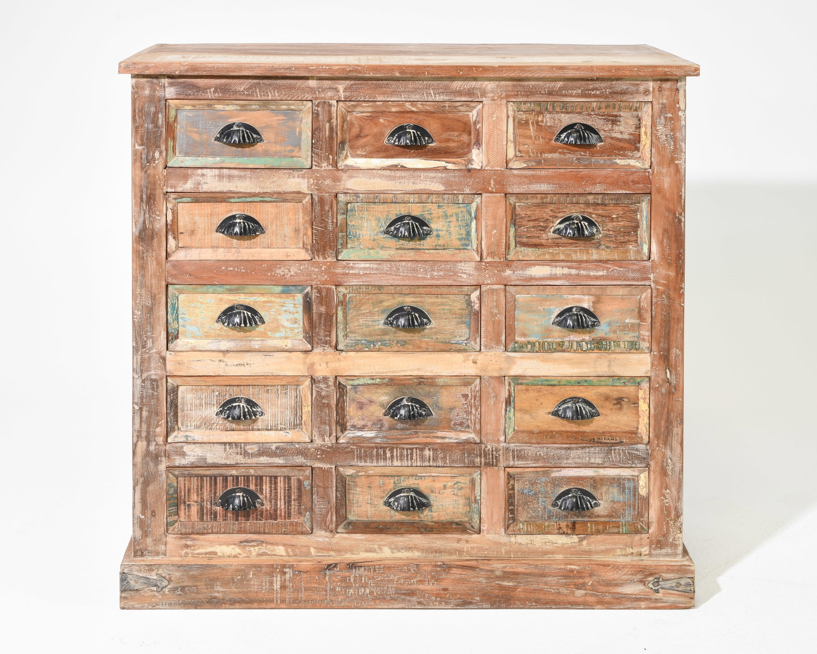 Rustic Painted Bank of Drawers / Chest (1 of 4)