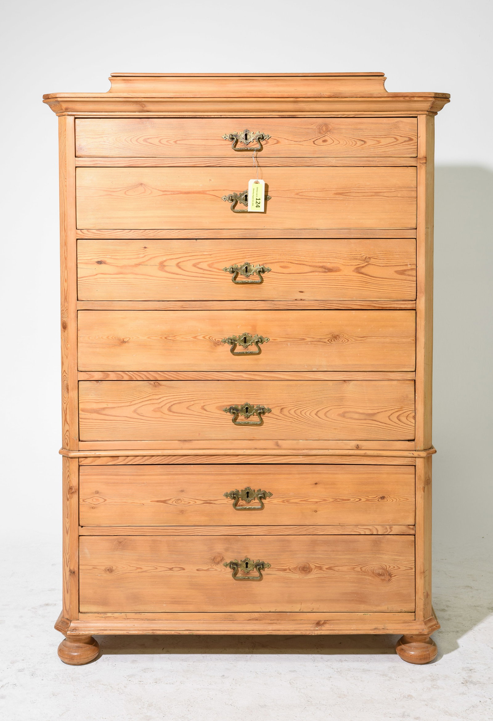 British Pine Tall Seven Drawer Chest with Lift Top (1 of 7)