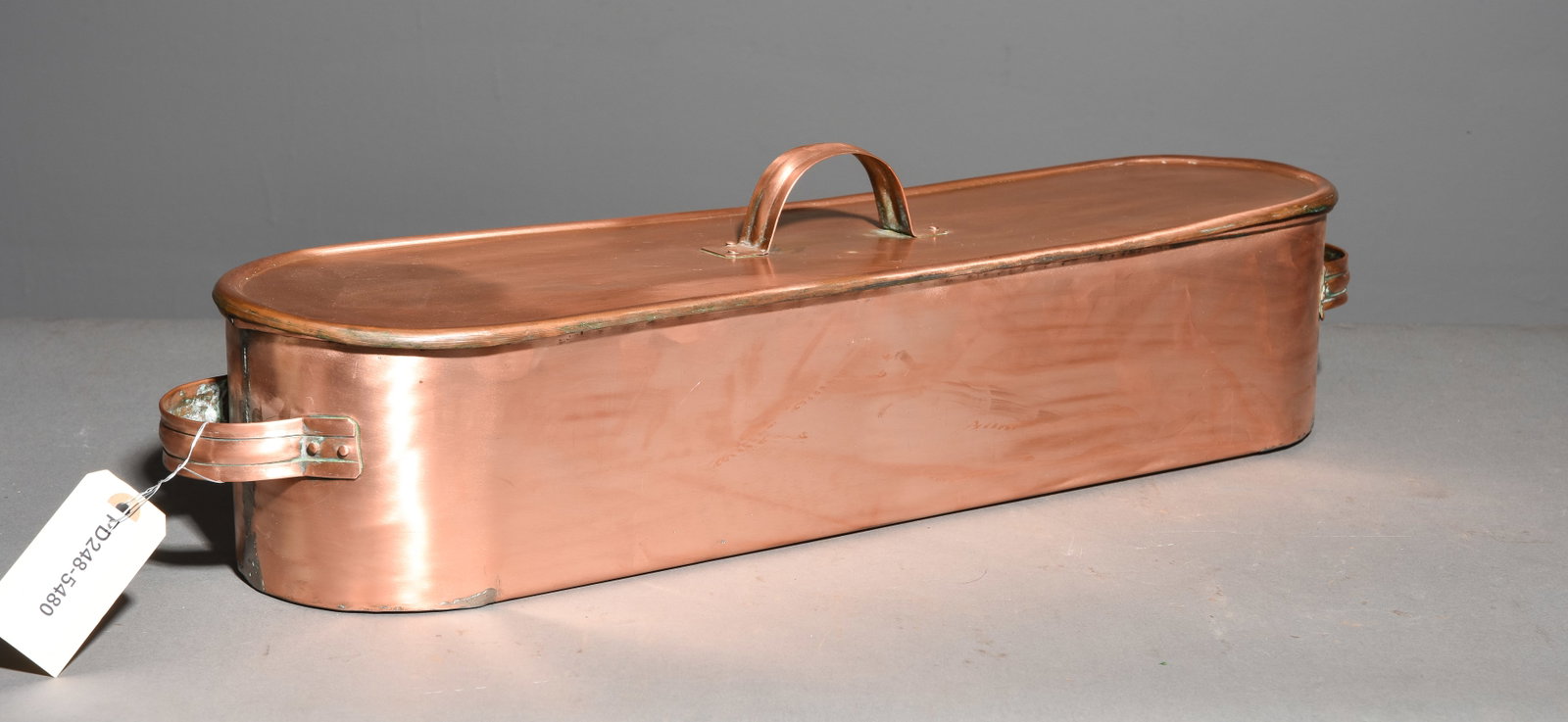 French Copper Fish Kettle / Steamer: French Copper Fish Kettle / Steamer - 7 in tall x 25 x 6.5