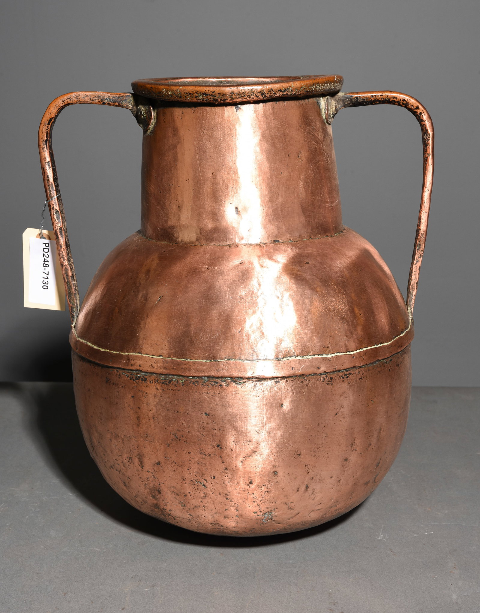 French Heavy Copper Urn / Water Jug: French Heavy Copper Urn / Water Jug - 16 in tall x 13 x 11
