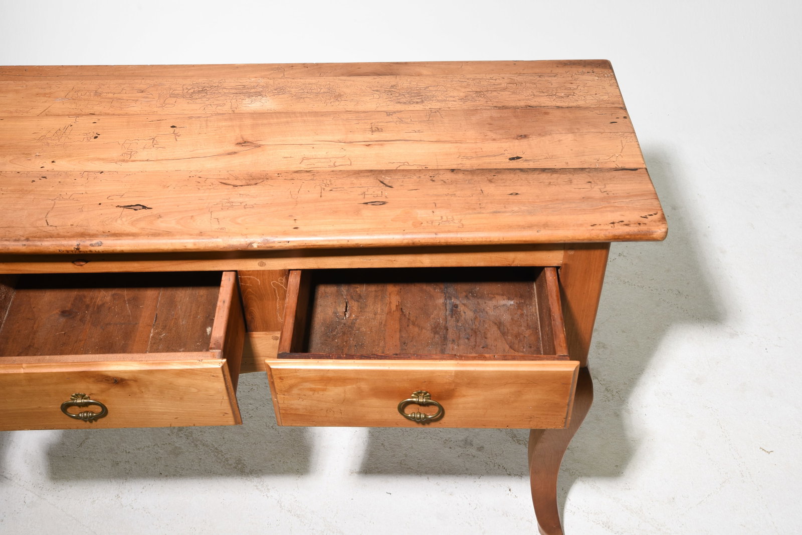 British Pine Three Drawer Console / Hall Table - 3