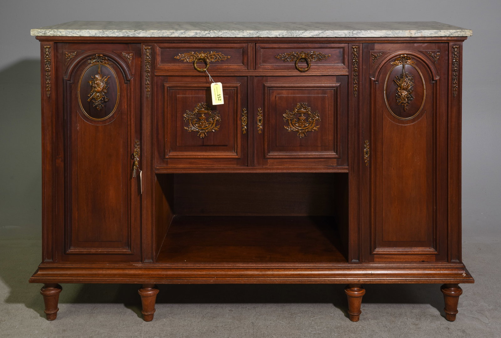Louis XVI Style Mahogany Marble Top Sideboard (1 of 10)