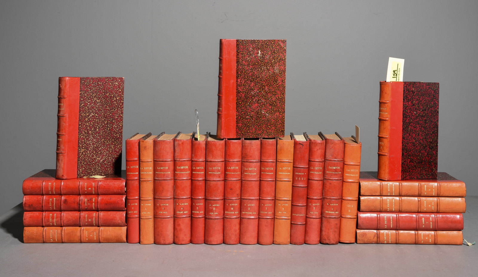 25 French "La Revue" Red Leather Bound Novels (1 of 3)