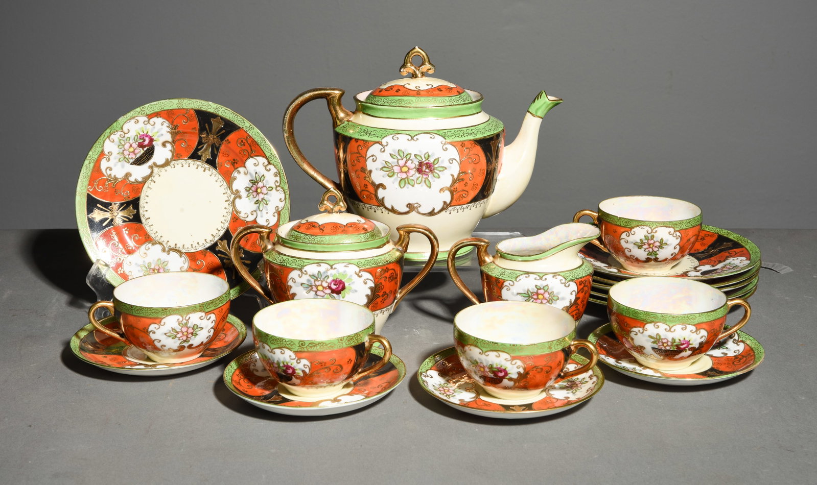 Japanese Hand Painted Tea Set - Tea Pot, Cups, Etc. (1 of 5)