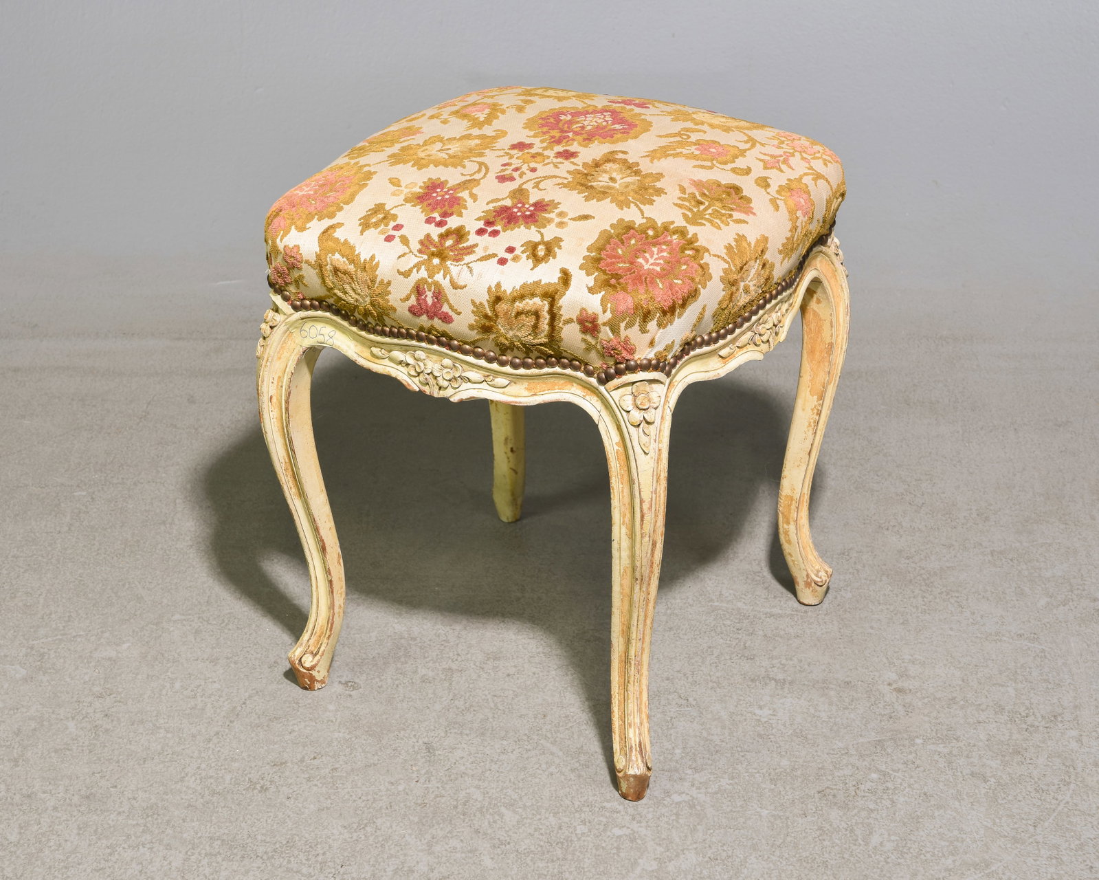 Louis XV Style Painted Beech Wood Stool (1 of 3)