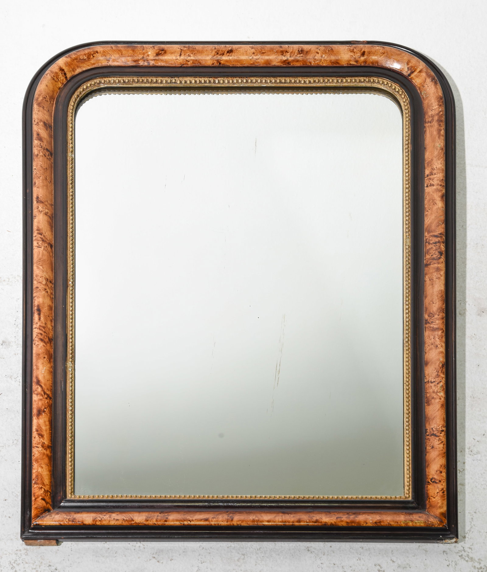 Louis Philippe Style Burled & Painted Framed Mirror (1 of 3)