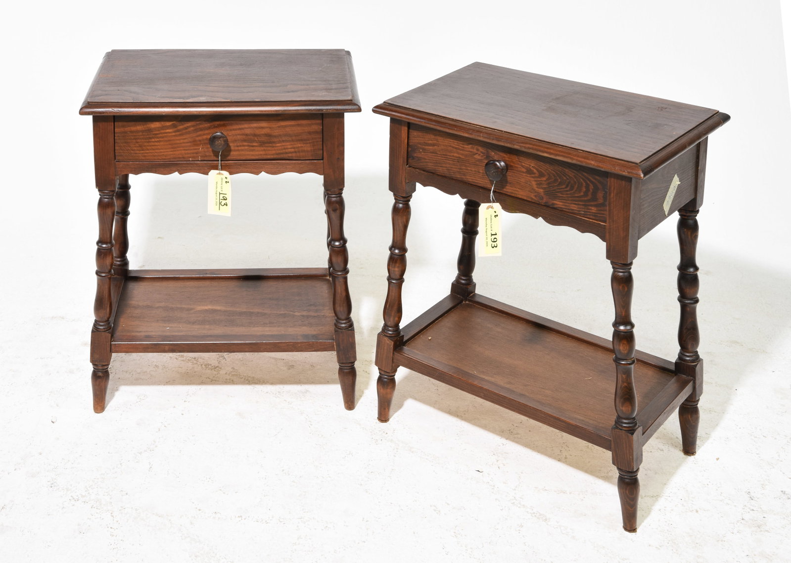French Pair of Oak Single Drawer Side Tables (1 of 4)