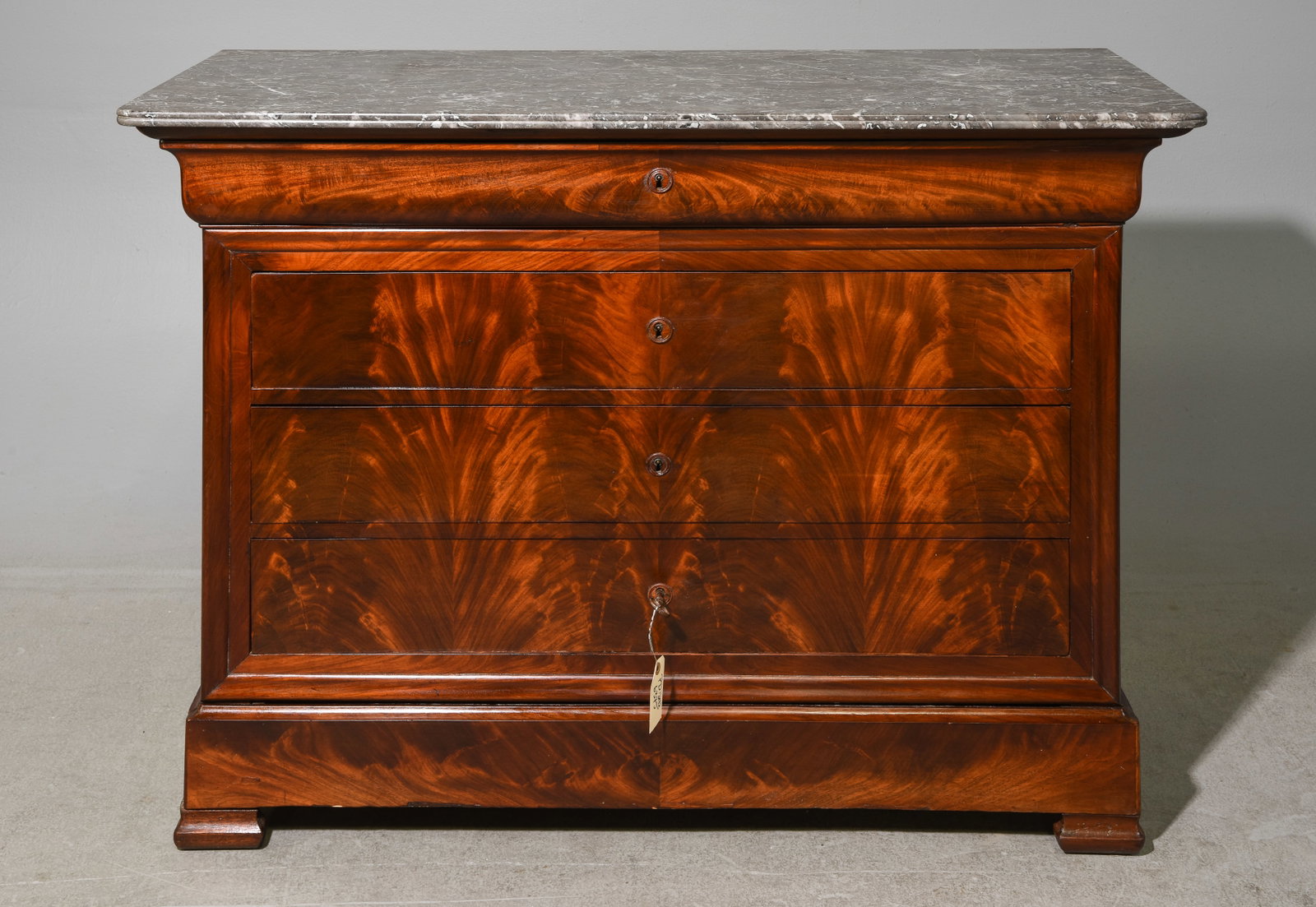 Louis Philippe Style Marble Top Mahogany Chest (1 of 7)