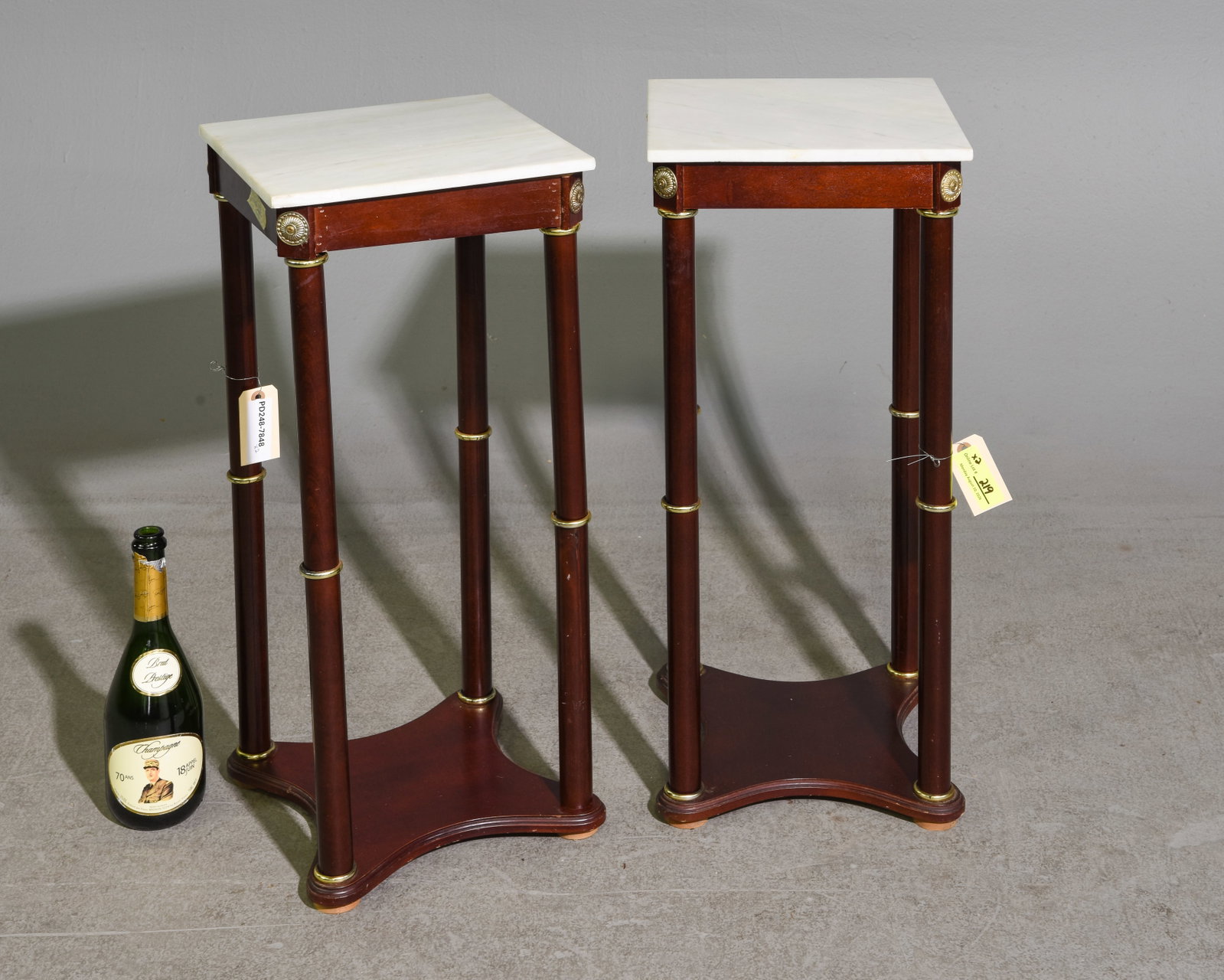 French Empire Style Pair of Marble Top Side Tables (1 of 3)