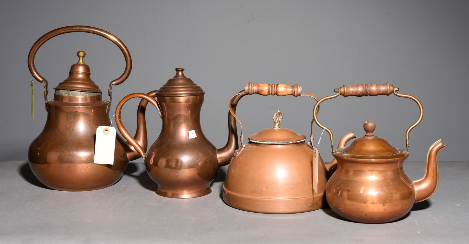 Four Copper Tea / Coffee Pots (1 of 4)