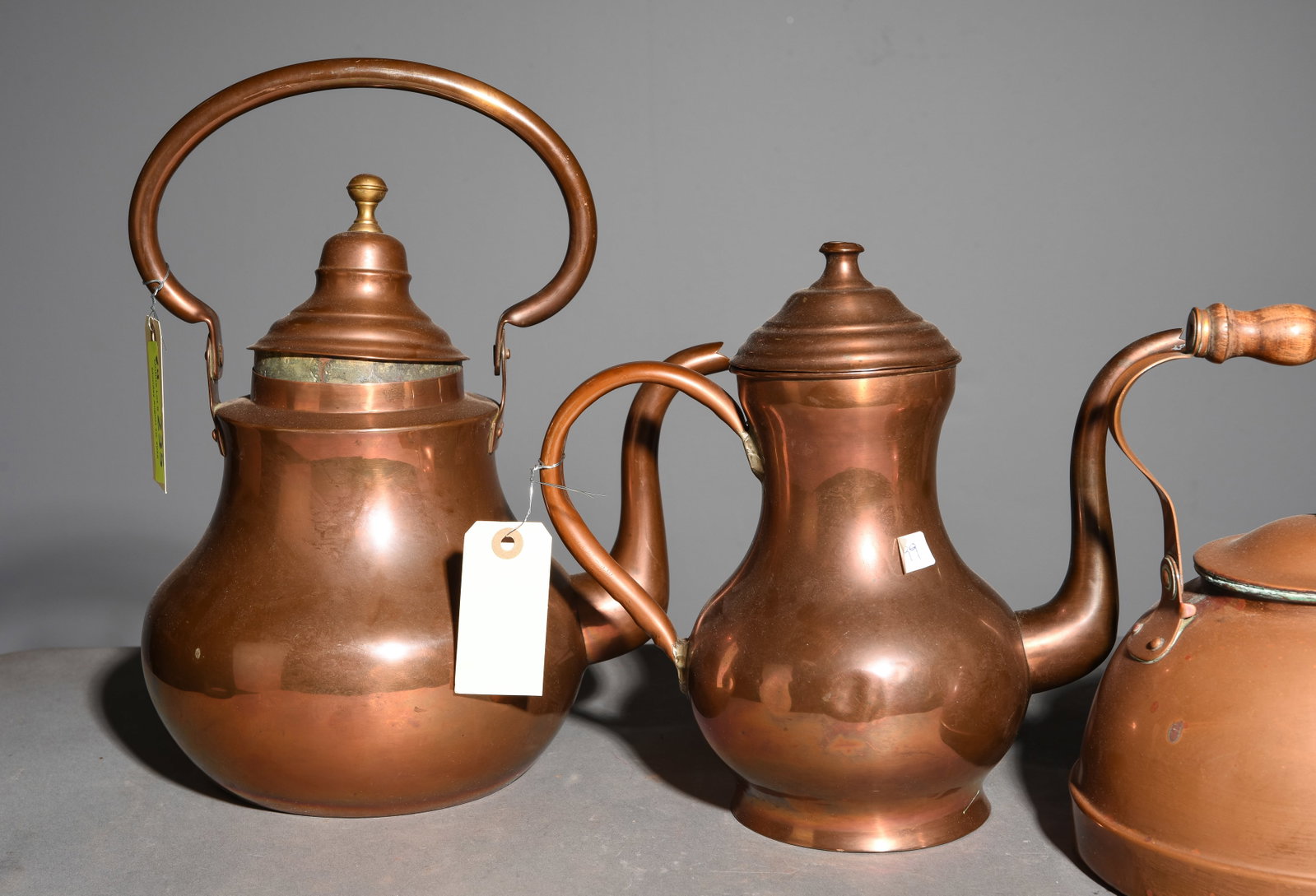 Four Copper Tea / Coffee Pots - 3