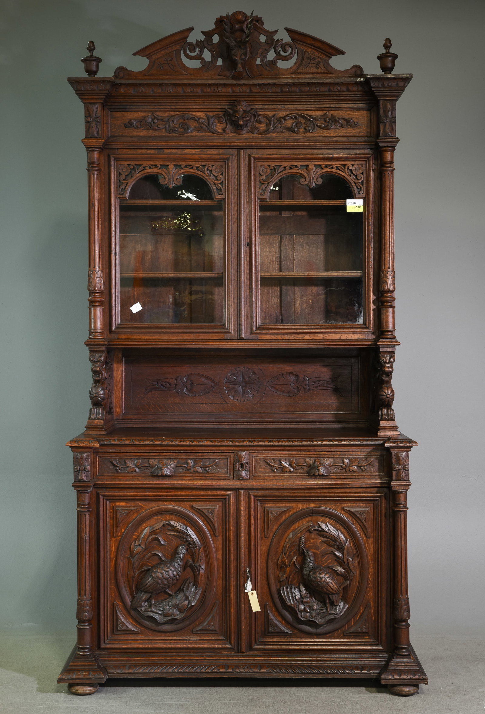 Renaissance Style Carved Oak Double Buffet (1 of 12)