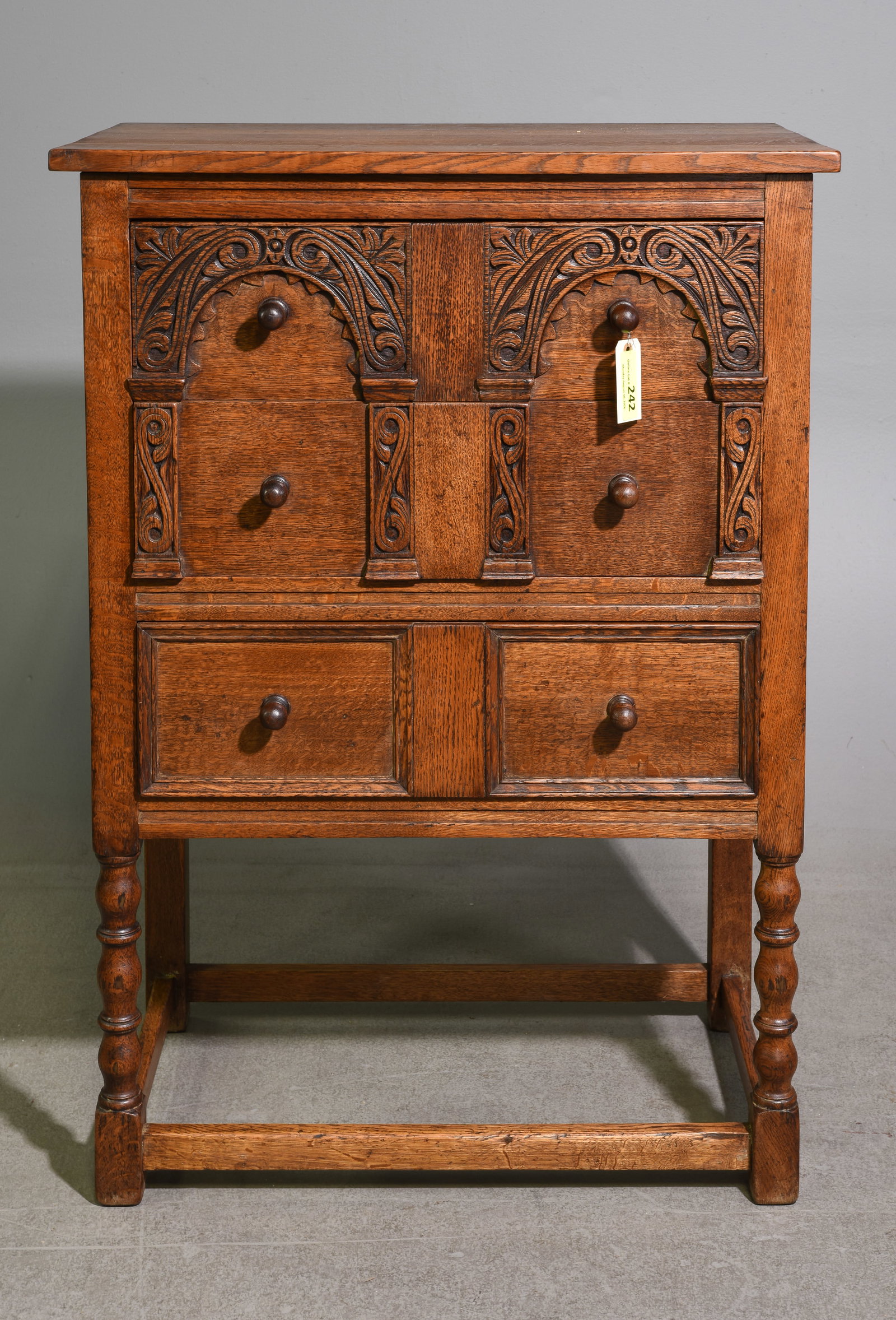 British Oak Three Drawer Tall Chest c.1960's (1 of 5)