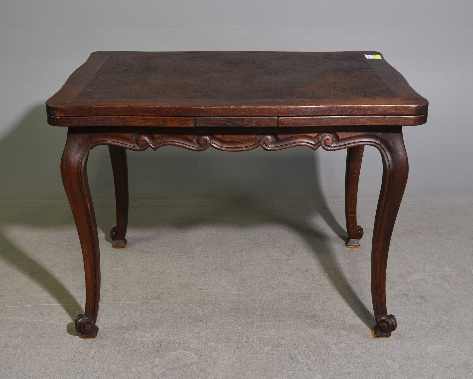 Louis XV Style Small Draw Leaf Oak Table (1 of 5)