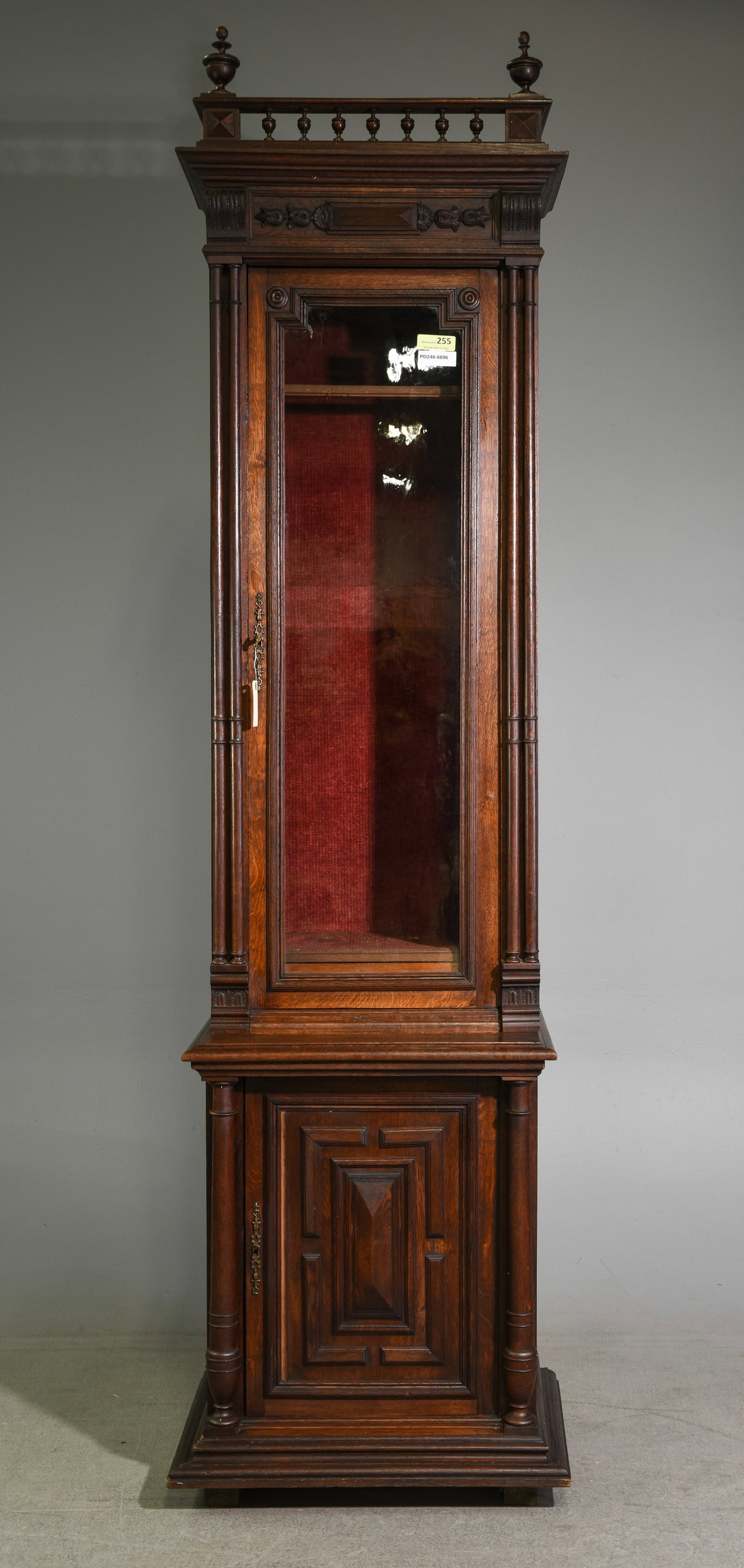 Henri II Style Tall Oak Bookcase / Cabinet: French Henri II Style Tall Oak Bookcase / Cabinet - 101 in tall x 25 x 19.5