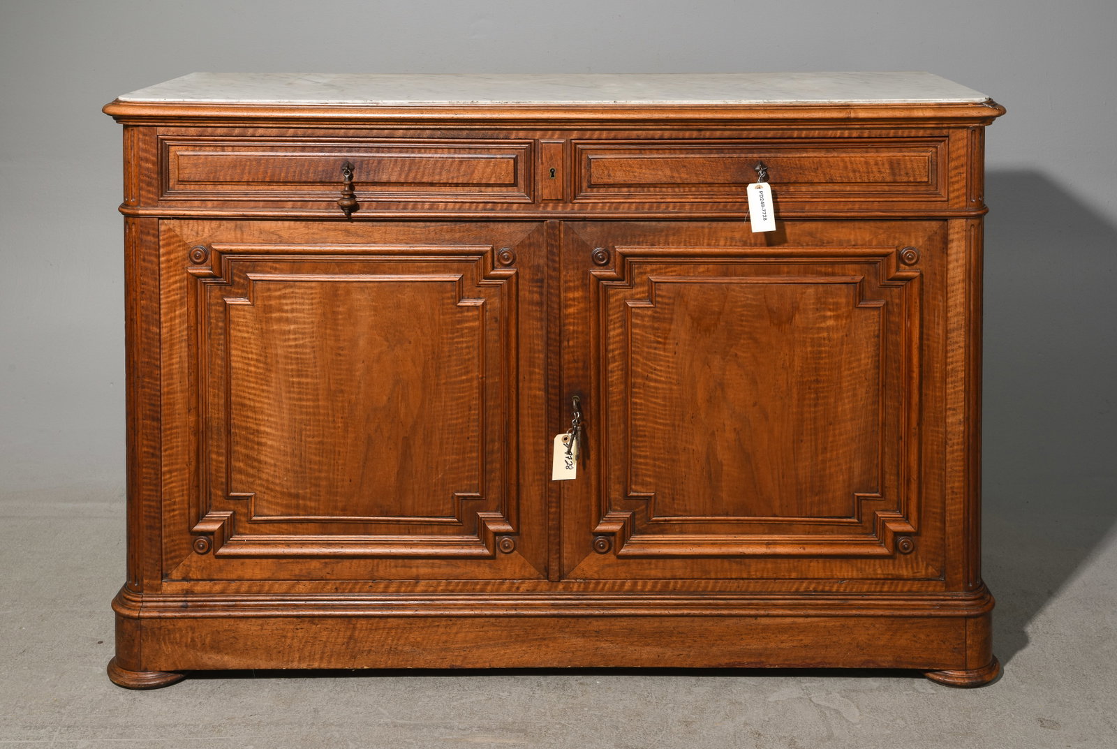 French Walnut Marble Top Sideboard / Buffet (1 of 7)