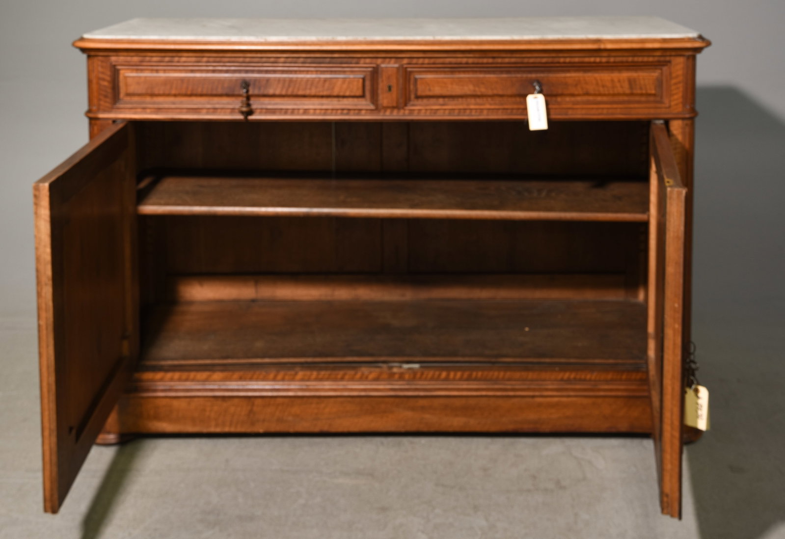 French Walnut Marble Top Sideboard / Buffet - 2
