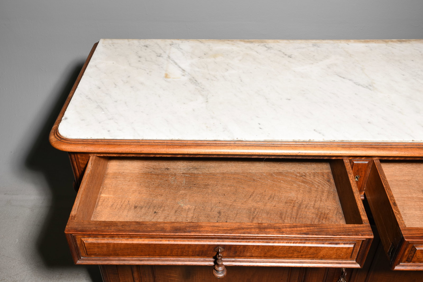 French Walnut Marble Top Sideboard / Buffet - 3