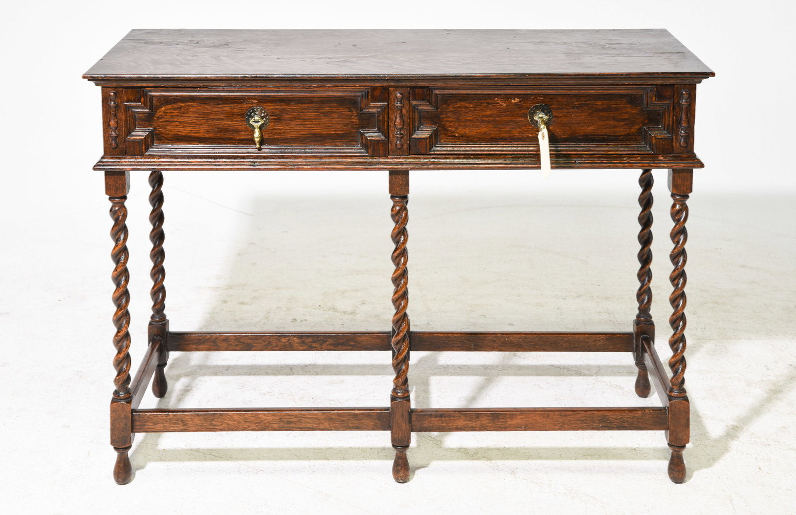 Jacobean Oak Barley Twist Two Drawer Hall Table (1 of 4)
