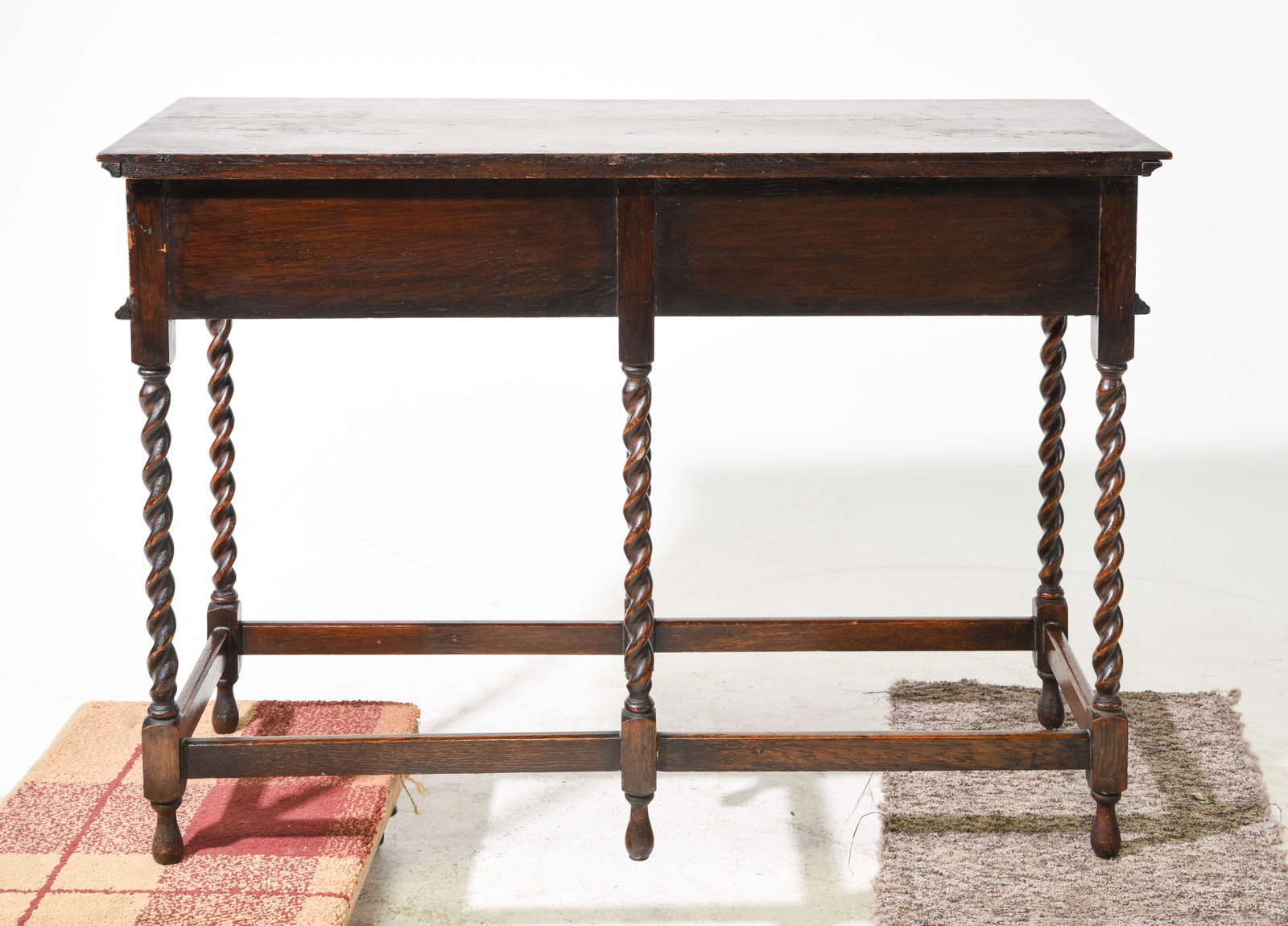Jacobean Oak Barley Twist Two Drawer Hall Table - 4