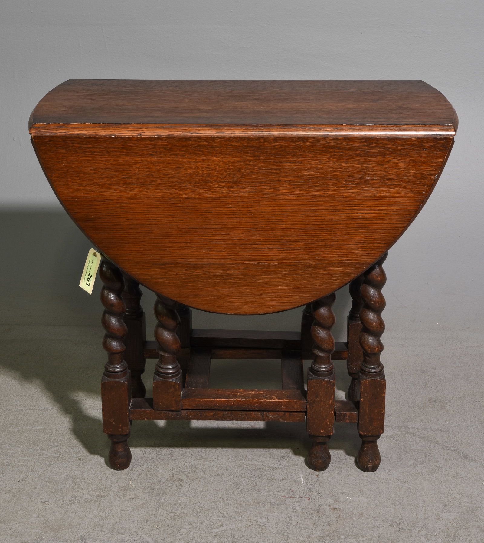 British Oak Barley Twist Drop Leaf Table #2: British Oak Barley Twist Drop Leaf Table - 28 in tall x 30 x 15, Leaves add an additional 13.5 inches each