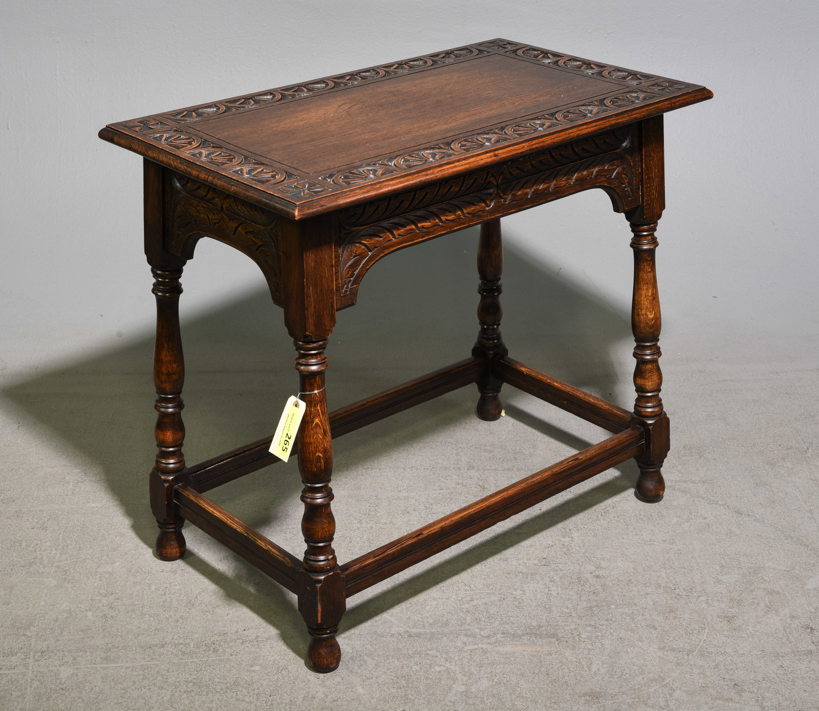 British Carved Oak Rectangular Table (1 of 4)