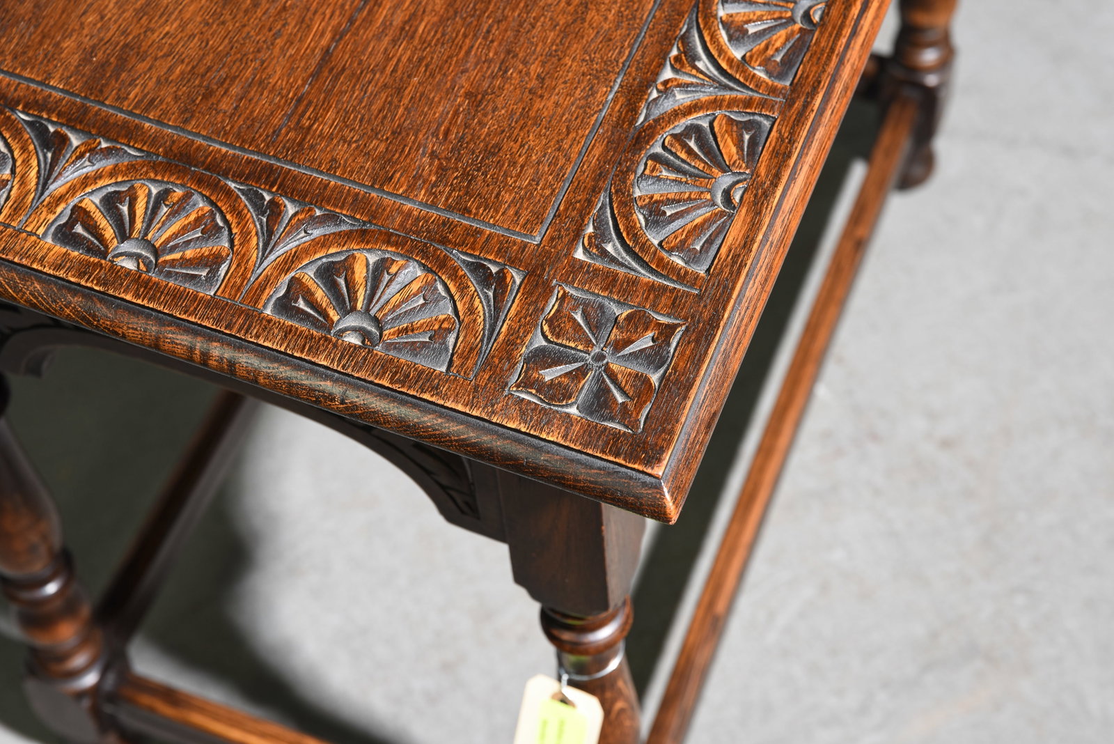 British Carved Oak Rectangular Table - 2