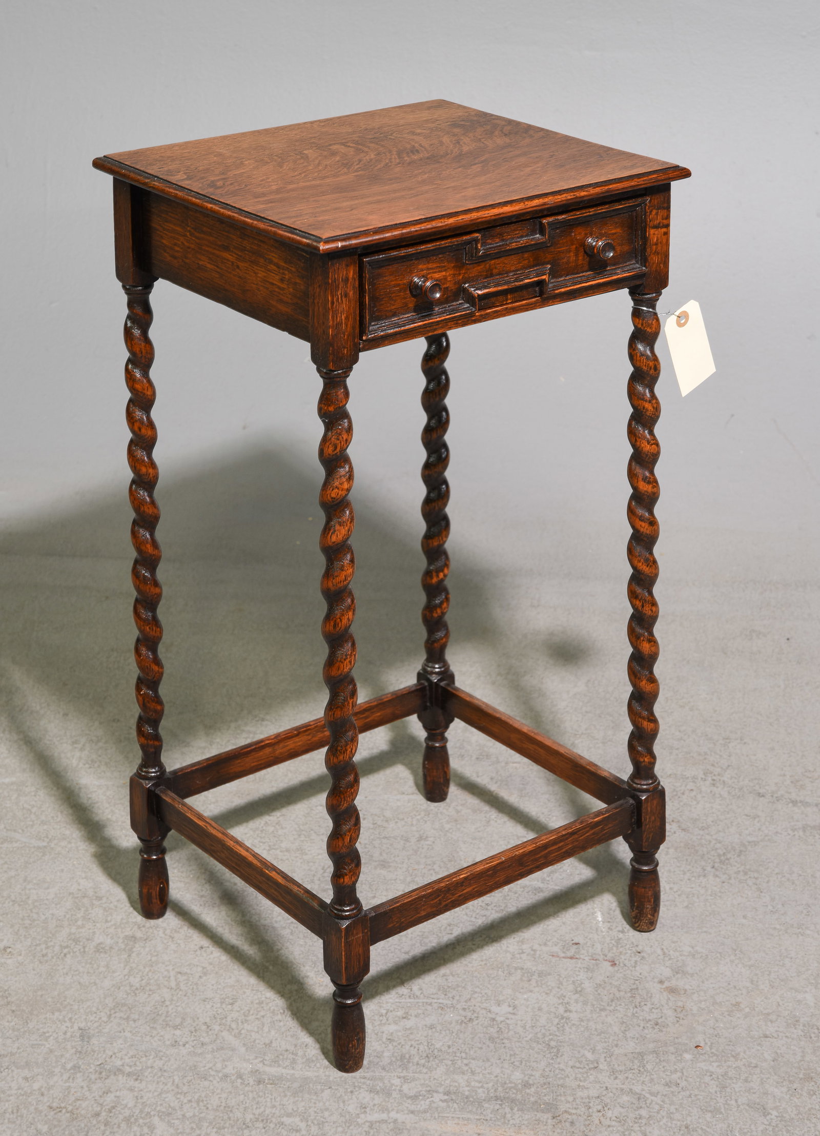 Jacobean Small Oak Barley Twist Table with Drawer (1 of 3)