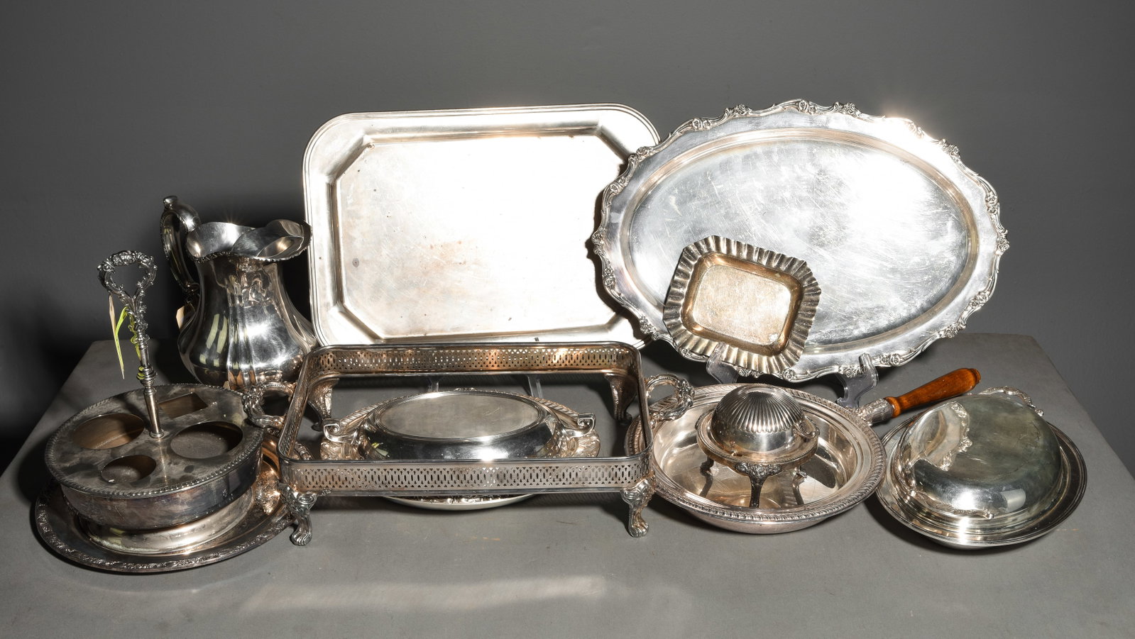 10pcs Sliver Plated Tea Pots, Serving Trays, ETC. (1 of 8)
