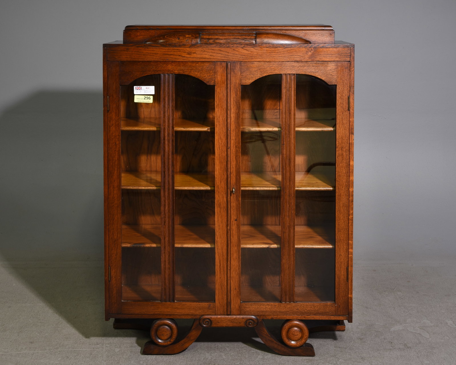 British Oak 2 Doors Bookcase (1 of 3)