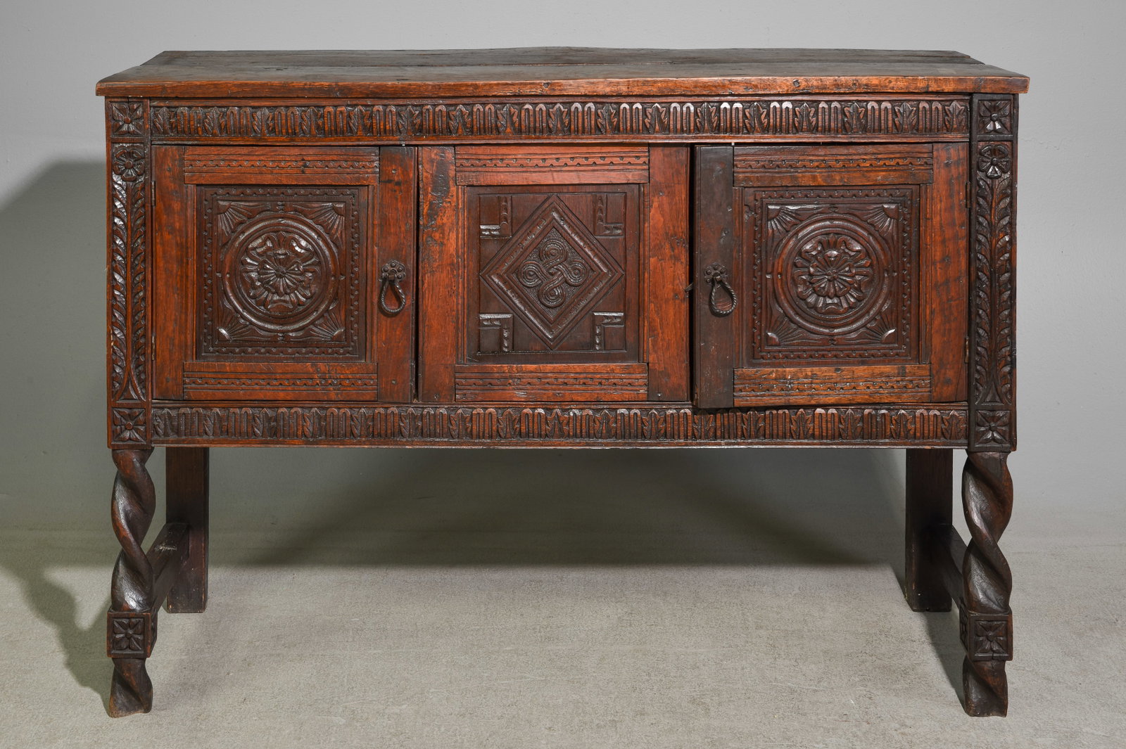 British Carved Oak Sideboard On Twist Legs (1 of 8)