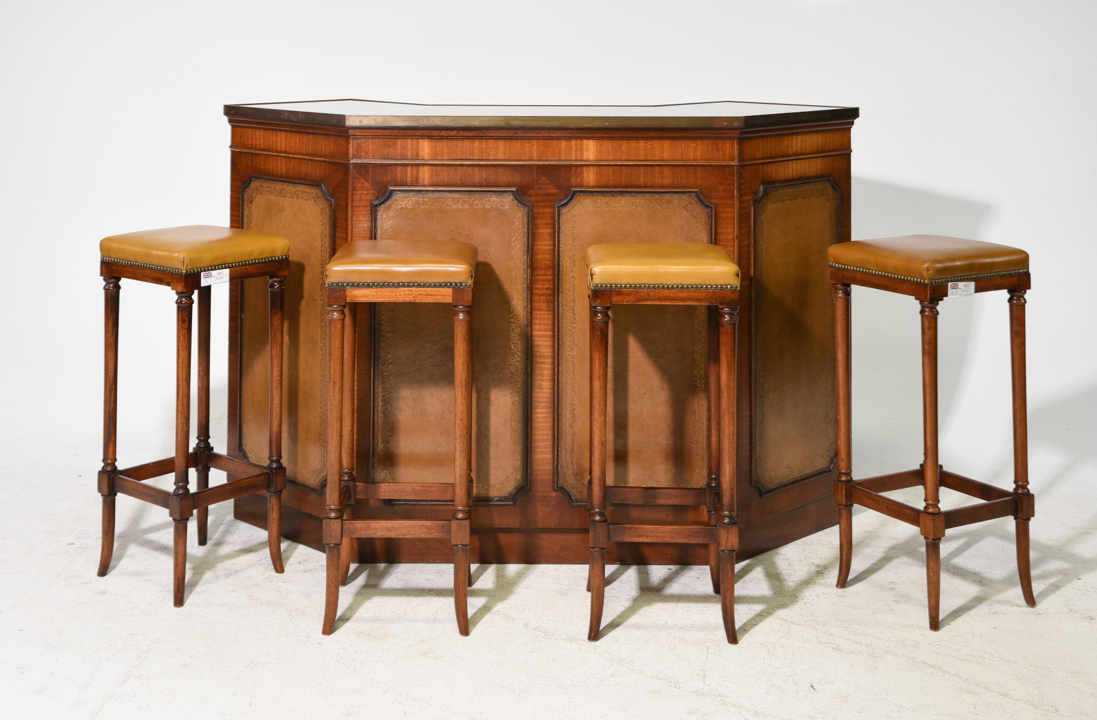 British Mahogany Home Bar & 4 Stools (1 of 8)
