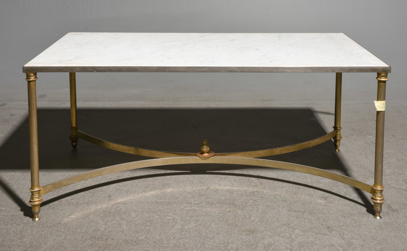 French Brass And White Marble Top Coffee table (1 of 3)