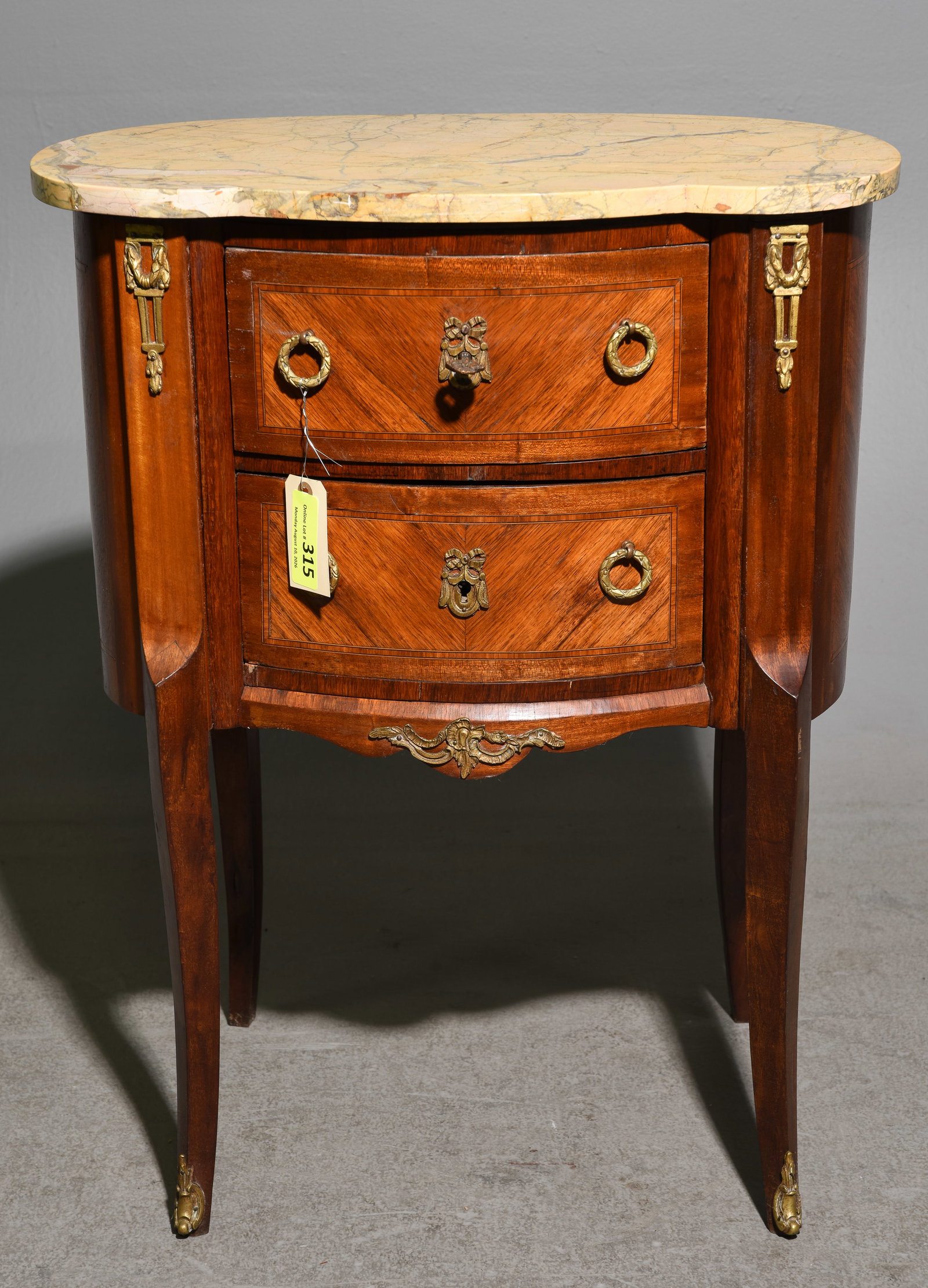Small Louis XV Style Mahogany Marble Top Chest (1 of 4)