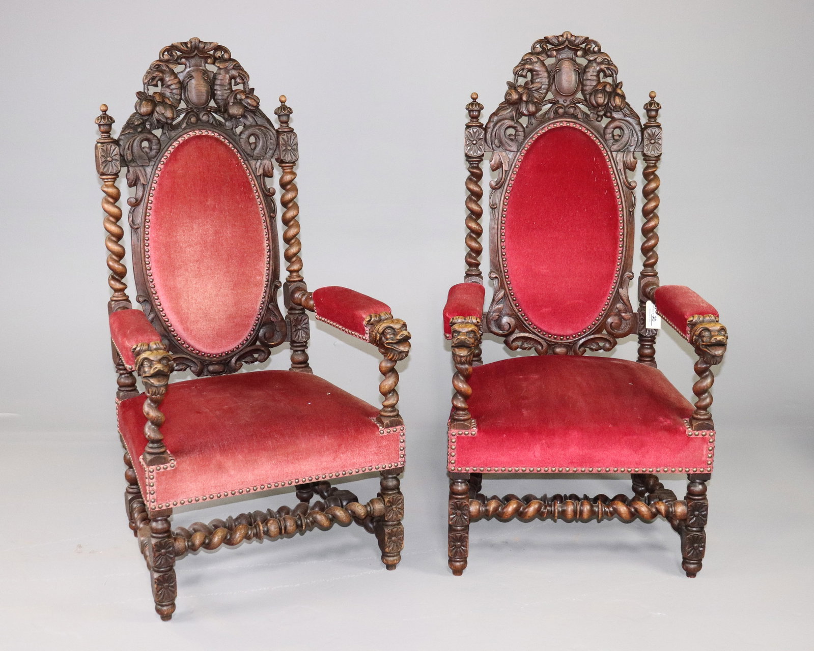 2 Renaissance Style French Twist Fire Side Arm Chairs (1 of 7)