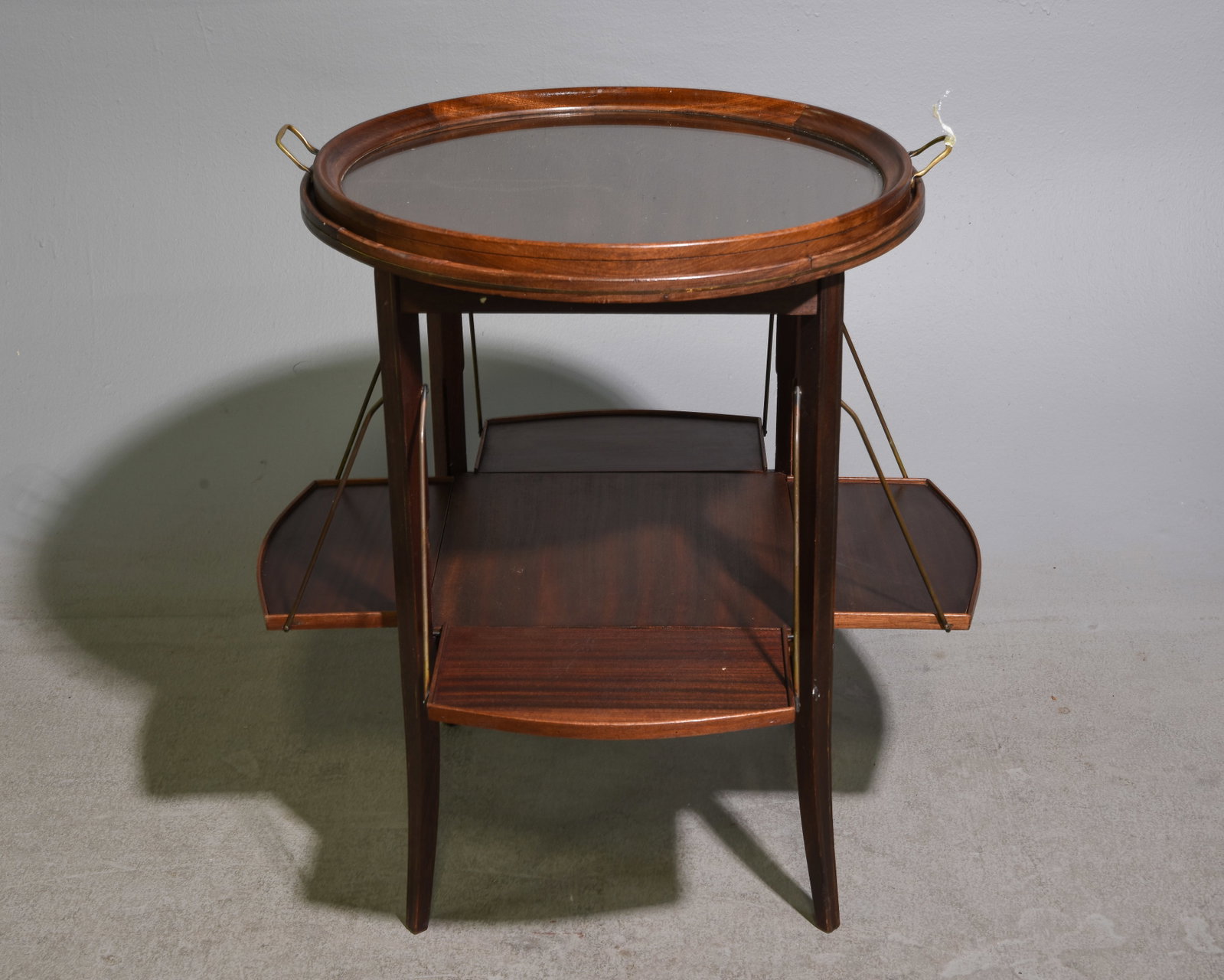 Two French Walnut Sewing Tables: Two French Walnut Sewing Tables - 31 in tall x 21 x 15