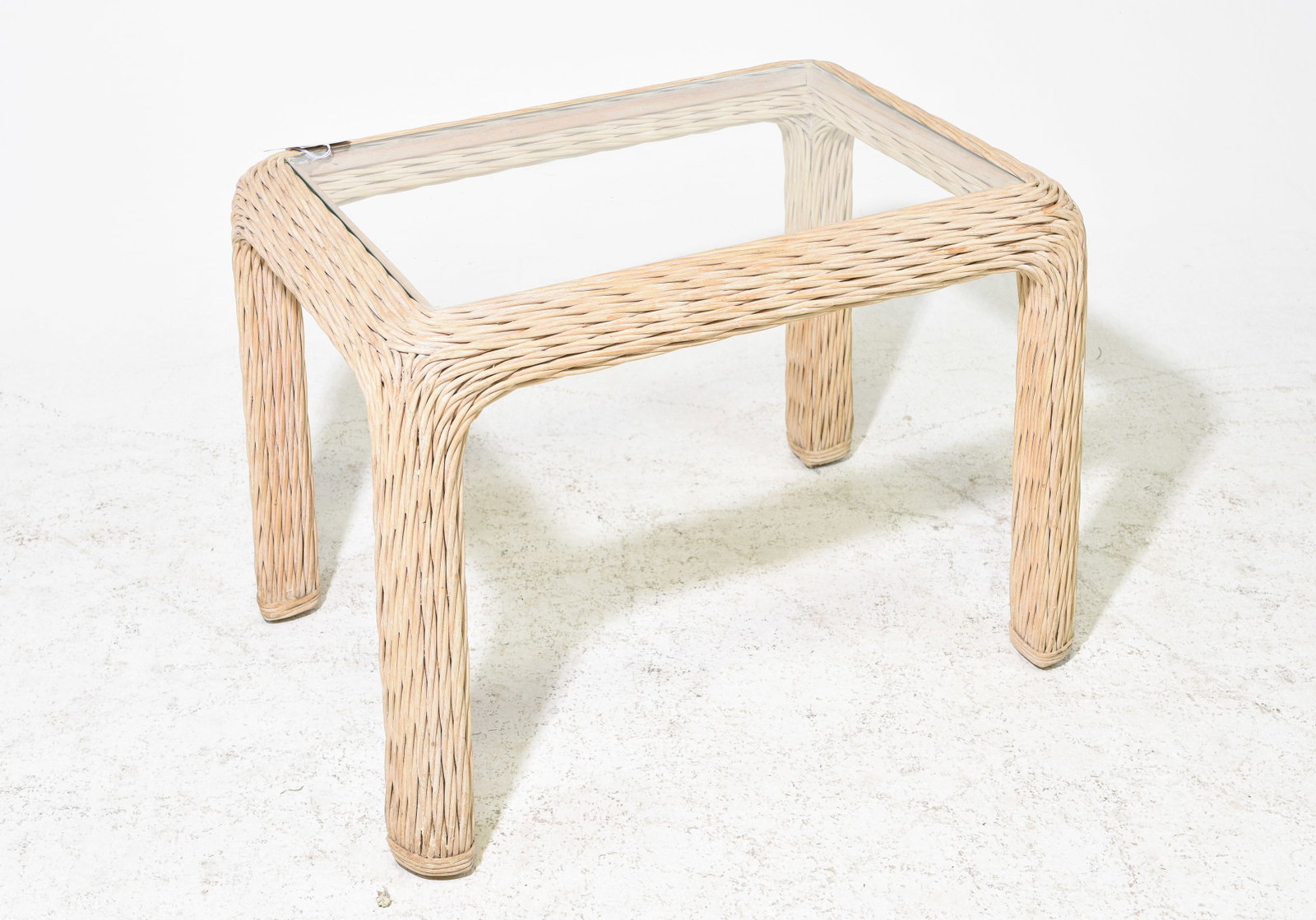 Twisted Rattan Glass Top Coffee / Side Table (1 of 3)