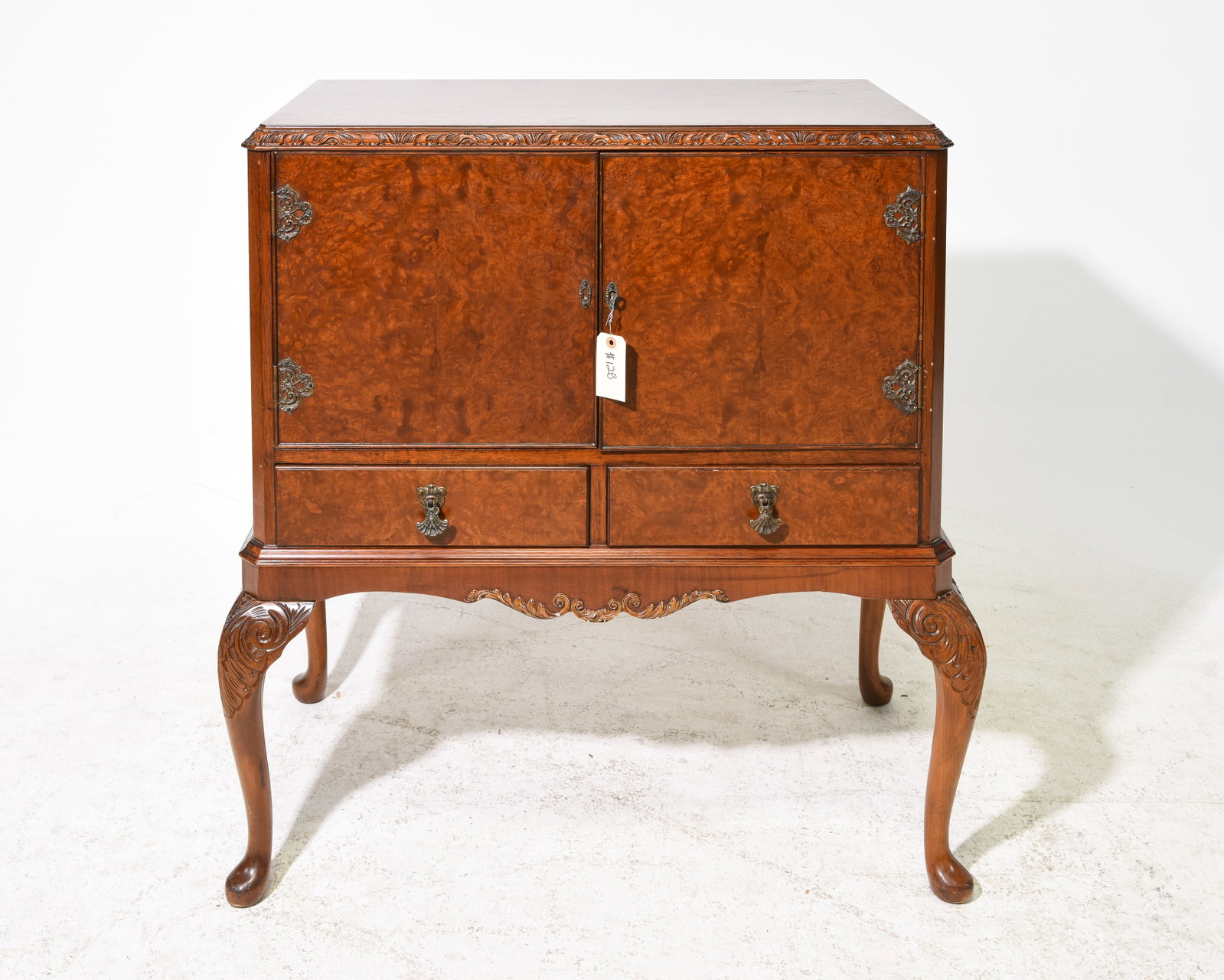 British Walnut Cocktail Cabinet: British Walnut Cocktail Cabinet - 39 in tall x 36.5 x 20