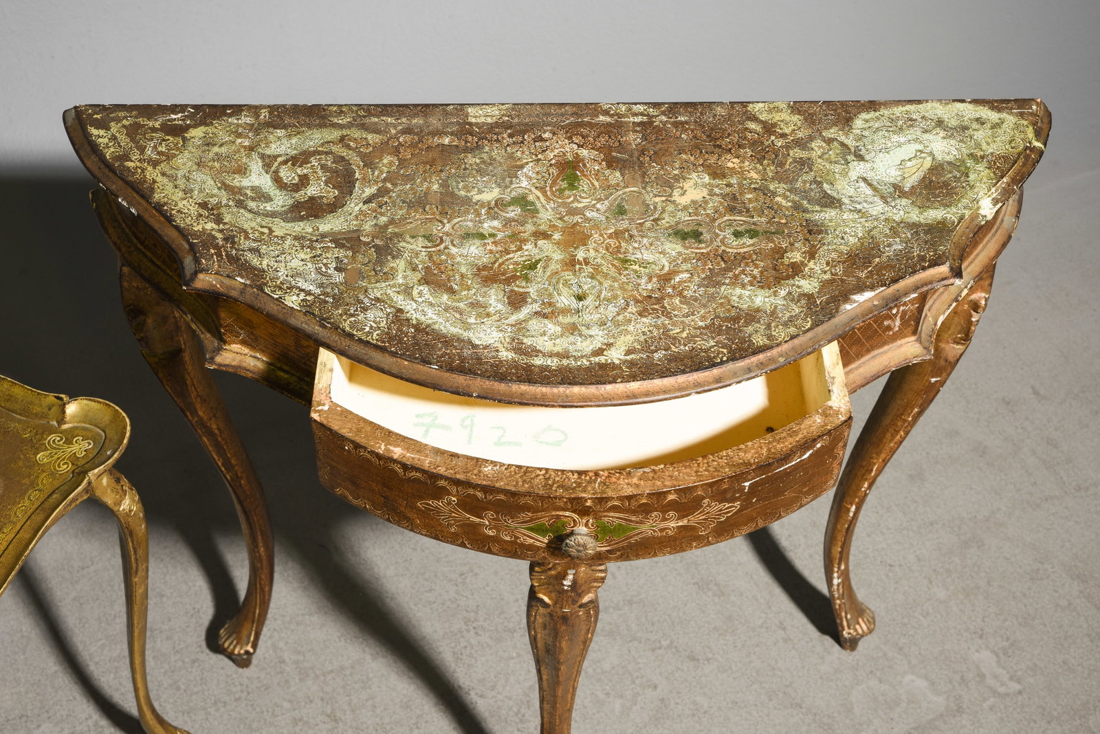 French Florentine Console Table & Side Table - 3